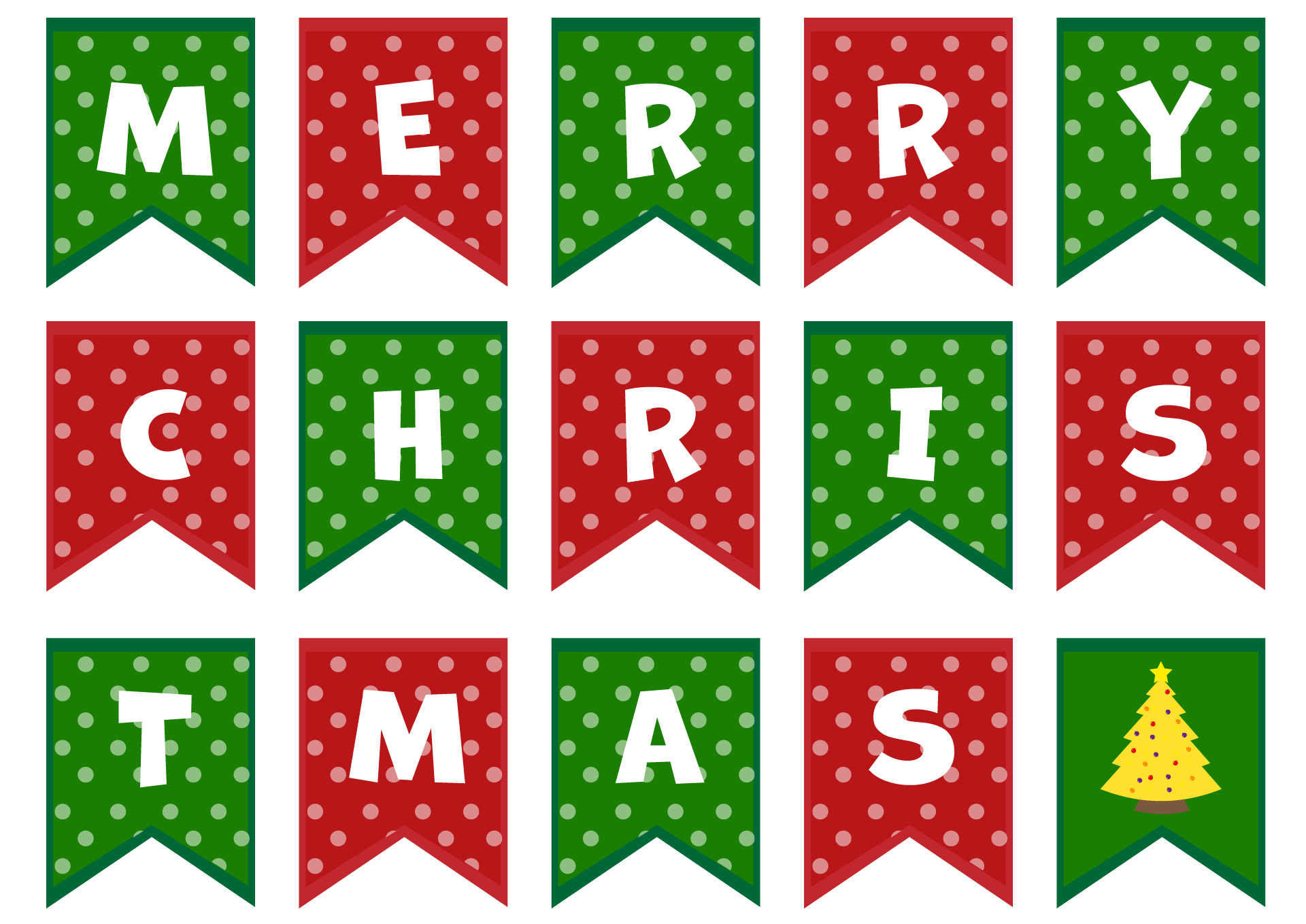 Merry Christmas Free Printable Banner - Printable Party Favors