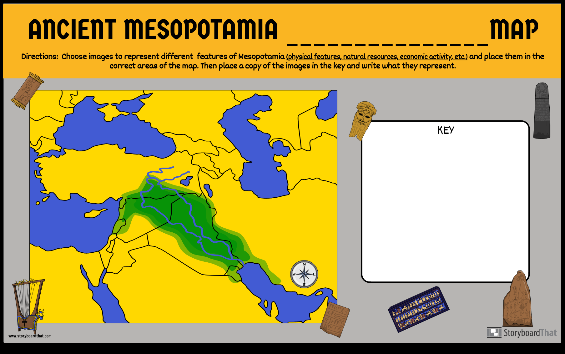 Mesopotamia Fill in the Blank Map Storyboard by liane