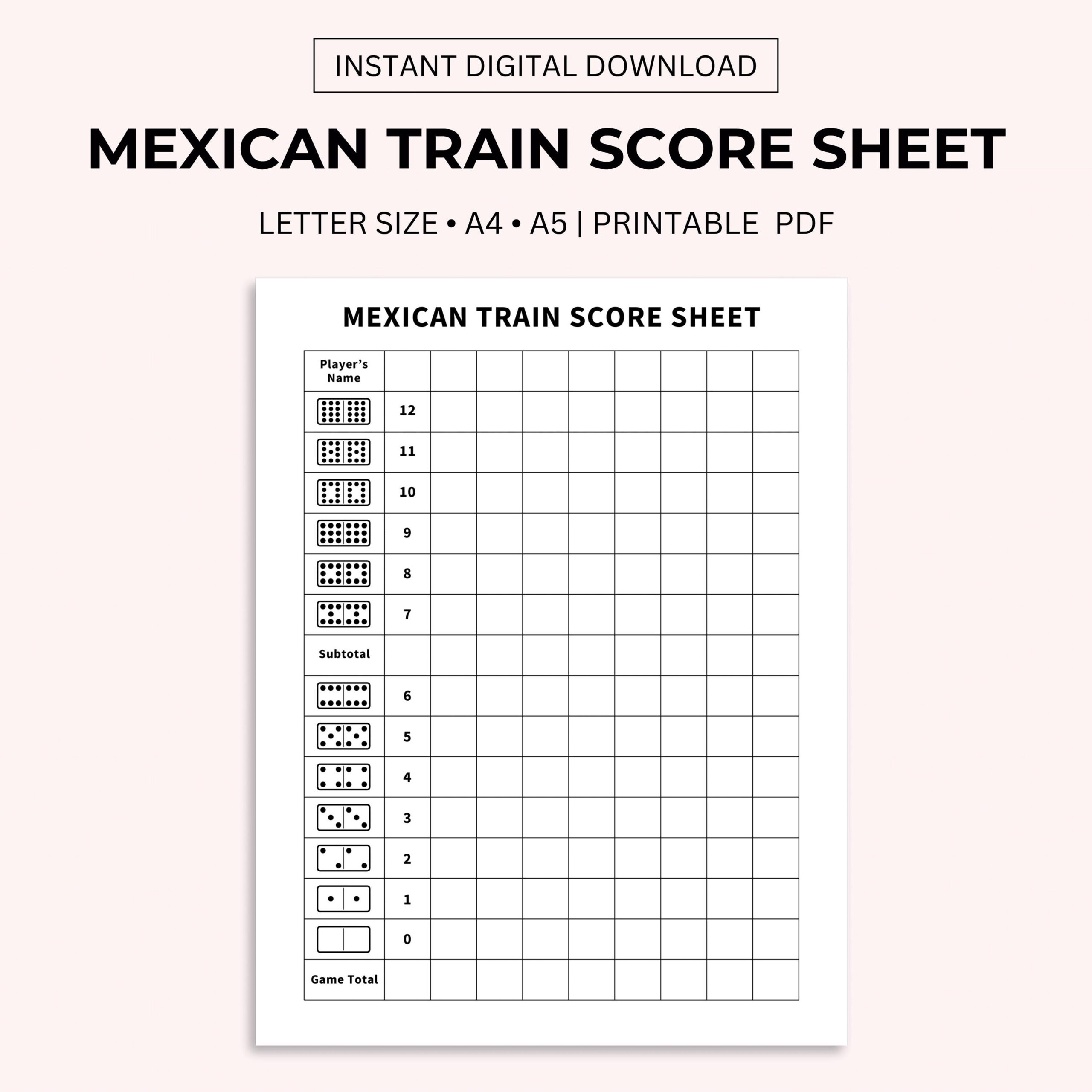 Mexican Train Score Sheet Printable Free - Printable And Enjoyable Mexican Train Score Sheet Printable Free - Printable And Enjoyable