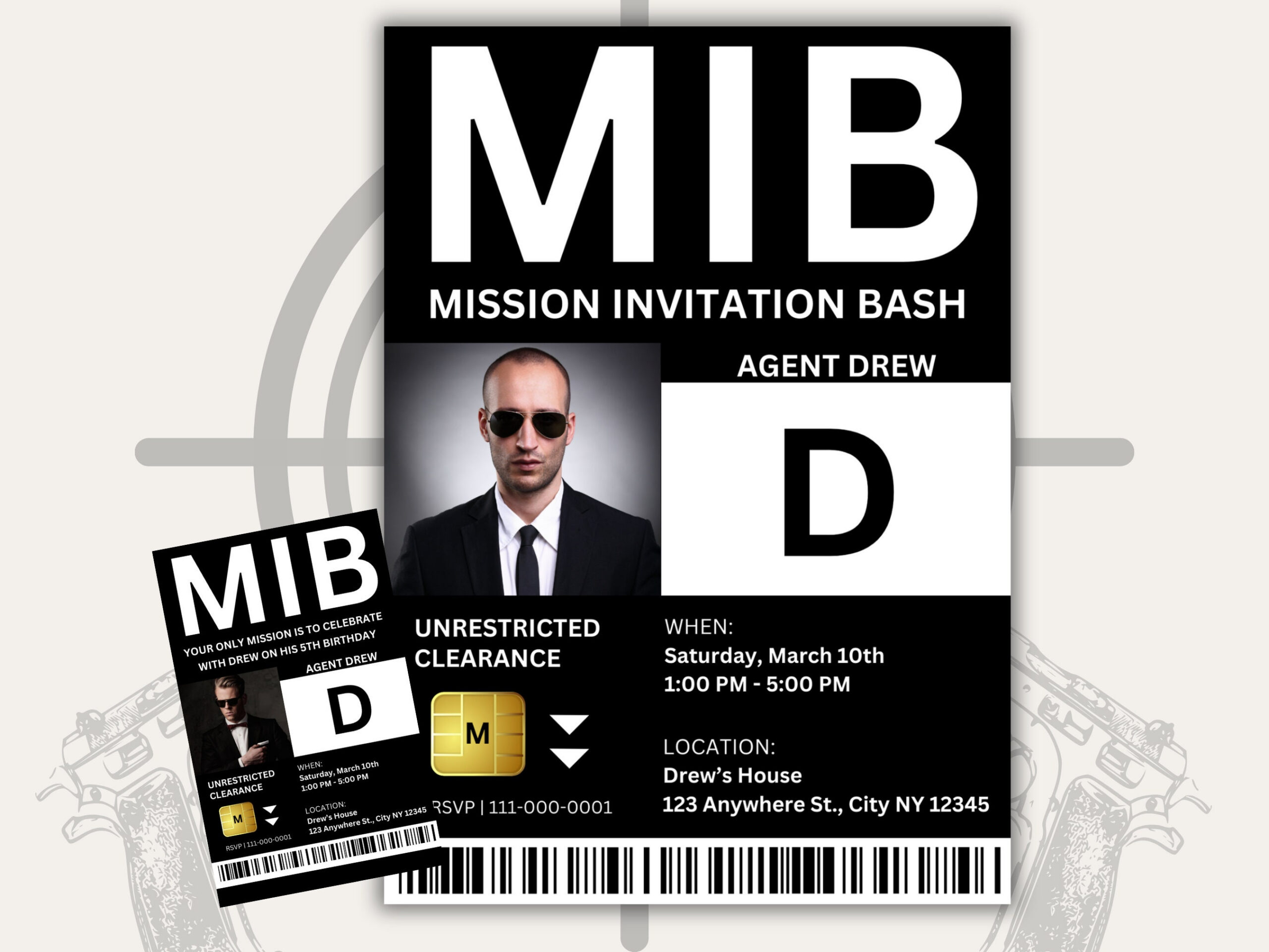 MIB Id Vorlage, druckbares Id Abzeichen Mib, personalisierte