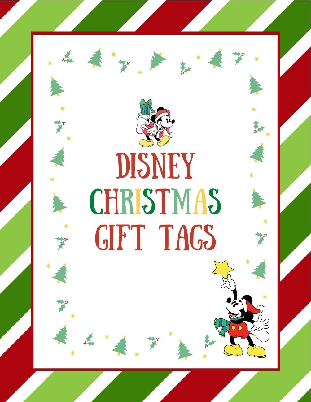 Mickey Christmas Gift Tags with Free Printable  OMC