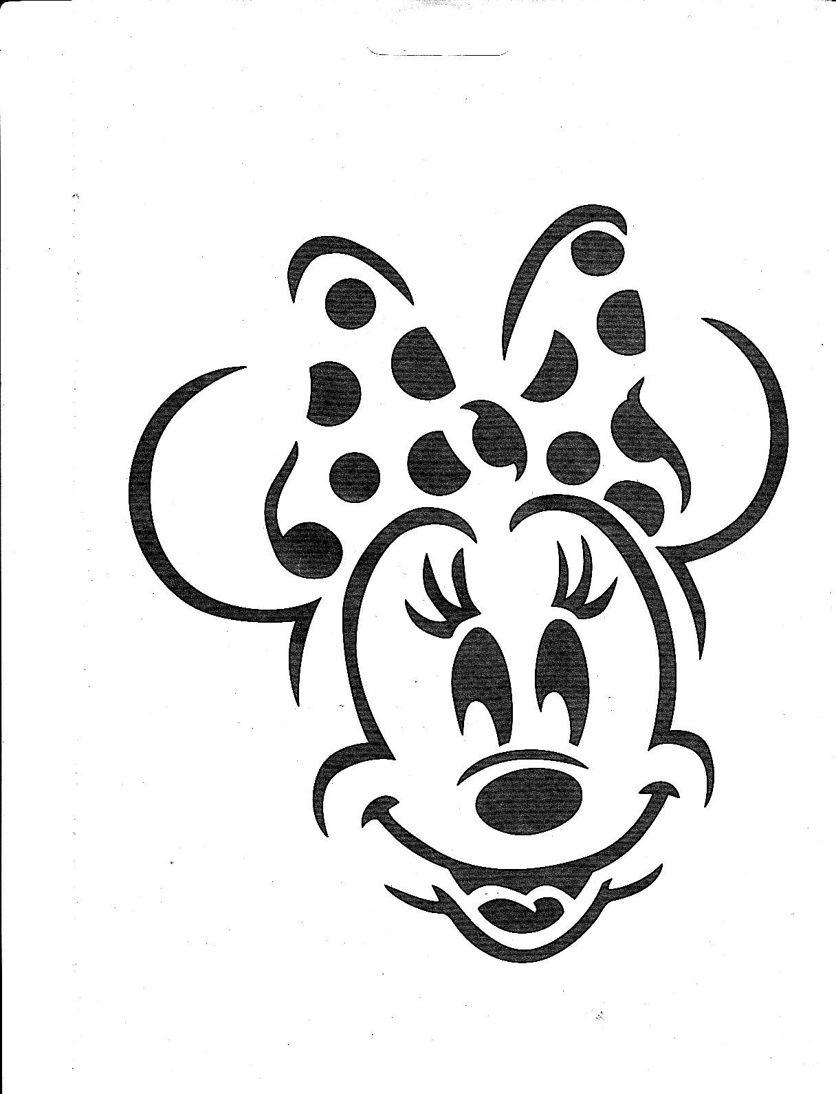 Mickey Mouse: Minnie Mouse (Free Pumpkin Stencil - Pumpkin Pattern
