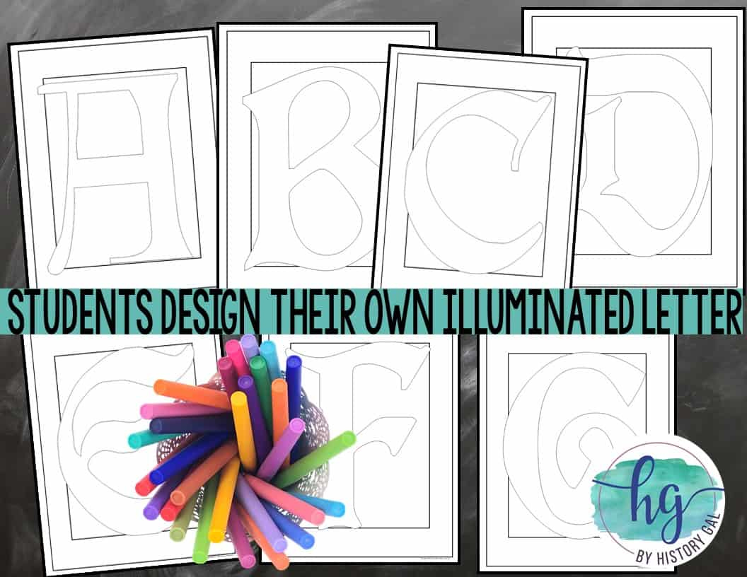 Middle Ages Illuminated Letters Activity - By History Gal