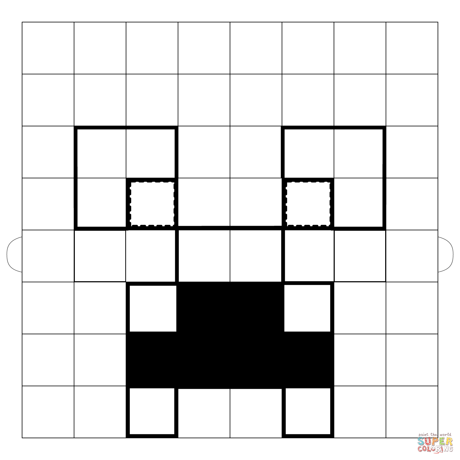 Minecraft Creeper Mask Coloring Page  Free Printable