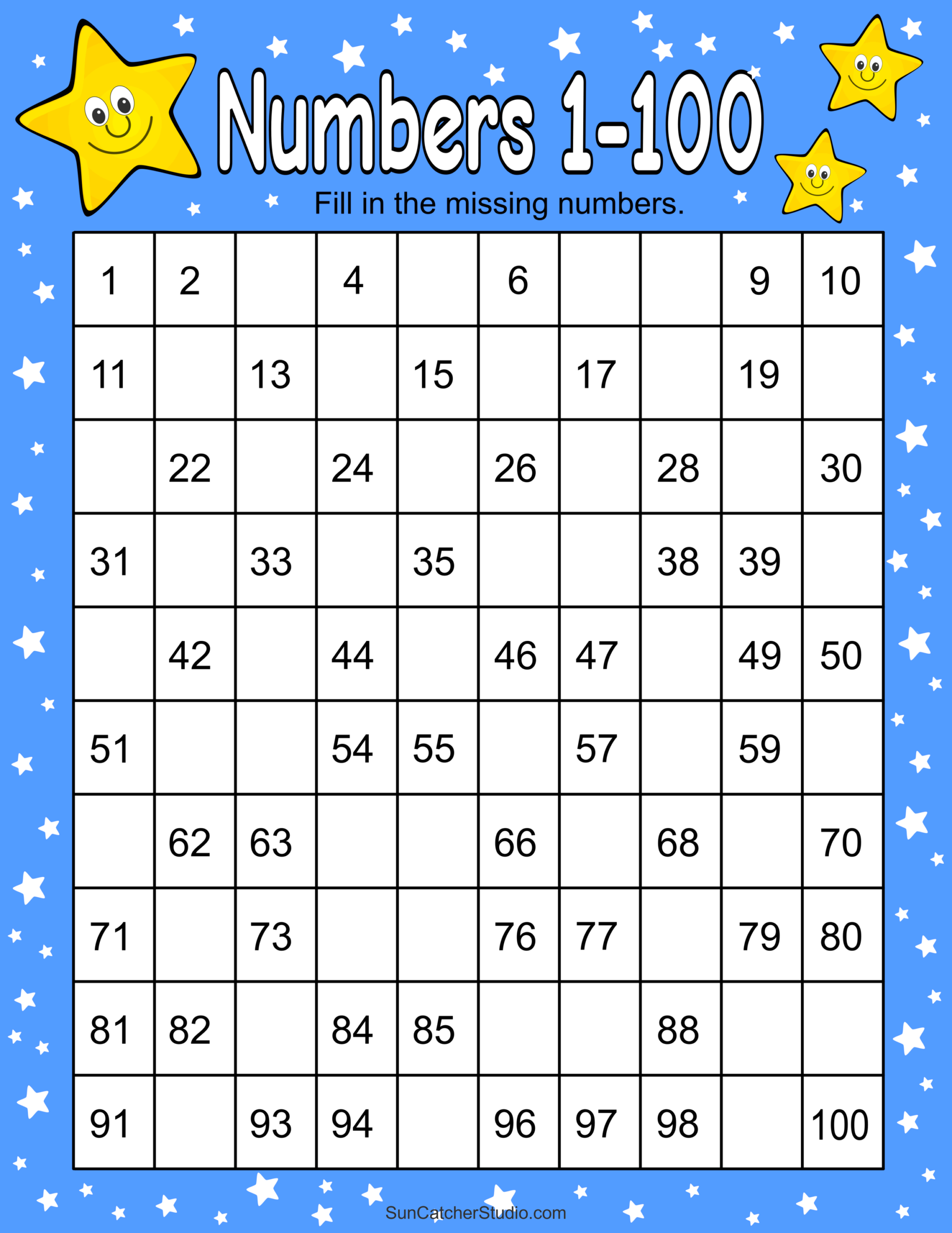 Missing Numbers Worksheets (Fill in the Missing Numbers) – Free