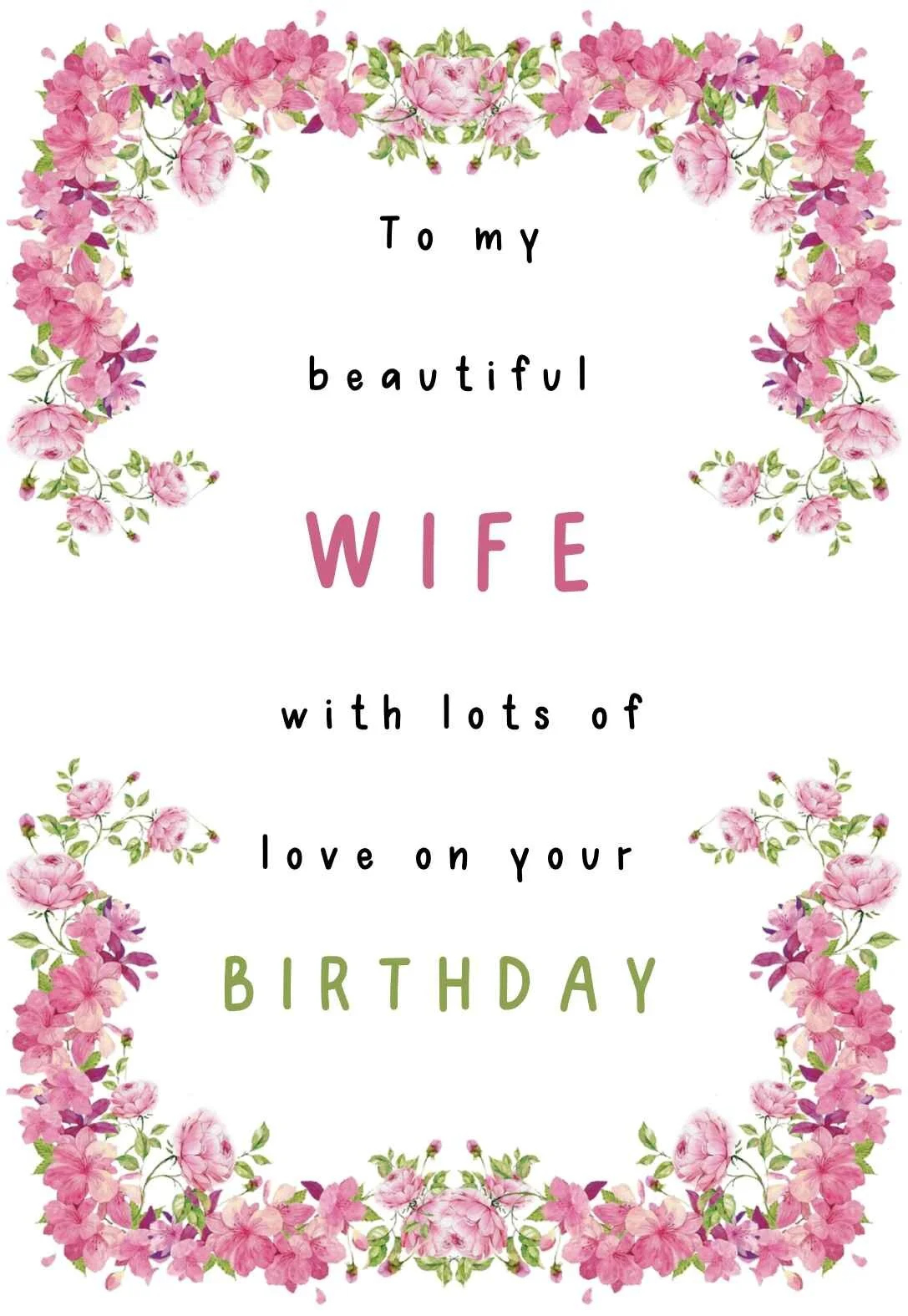 Modern Birthday Card Free Printable Birthday Cards For Wife - FREE