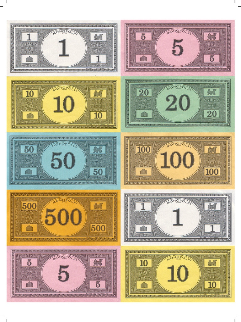 Monopoly Money Printable PDF Monopoly Money Printable PDF