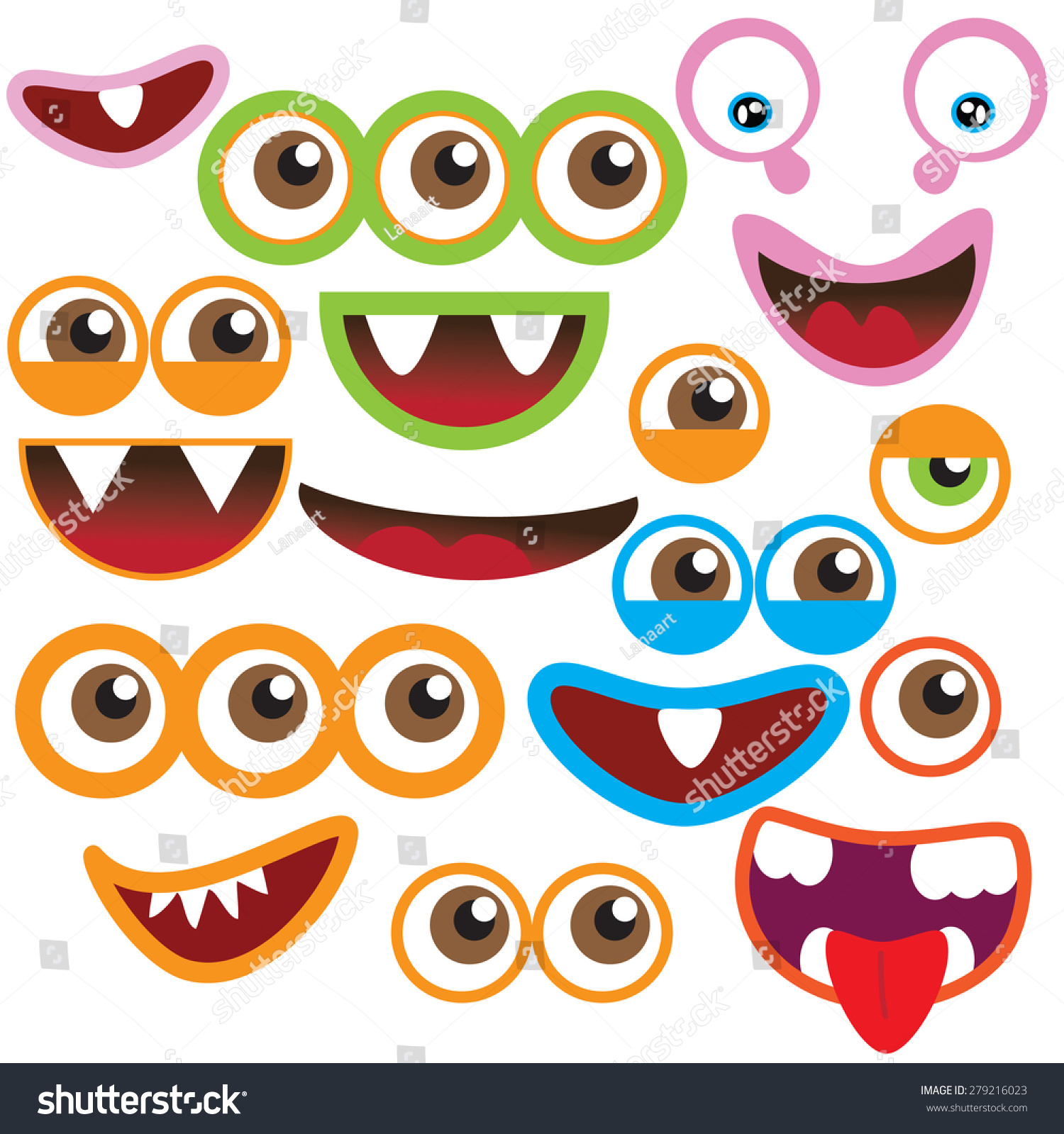 Monster Eye Mouth Vector Illustration Stock Vector (Royalty Free