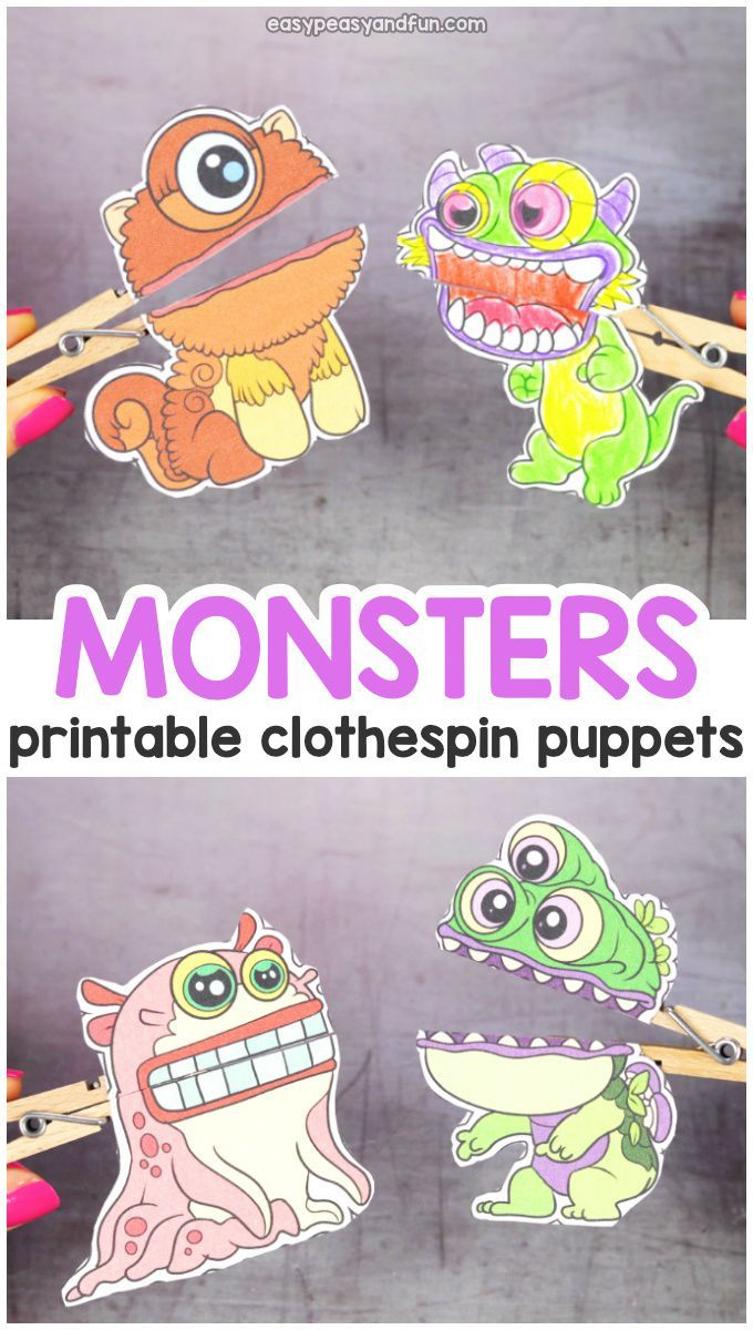 Monsters Clothespin Puppets