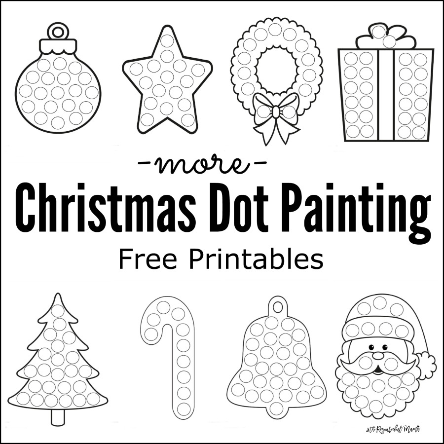 More Christmas Dot Painting Free Printables - The Resourceful Mama More Christmas Dot Painting Free Printables - The Resourceful Mama