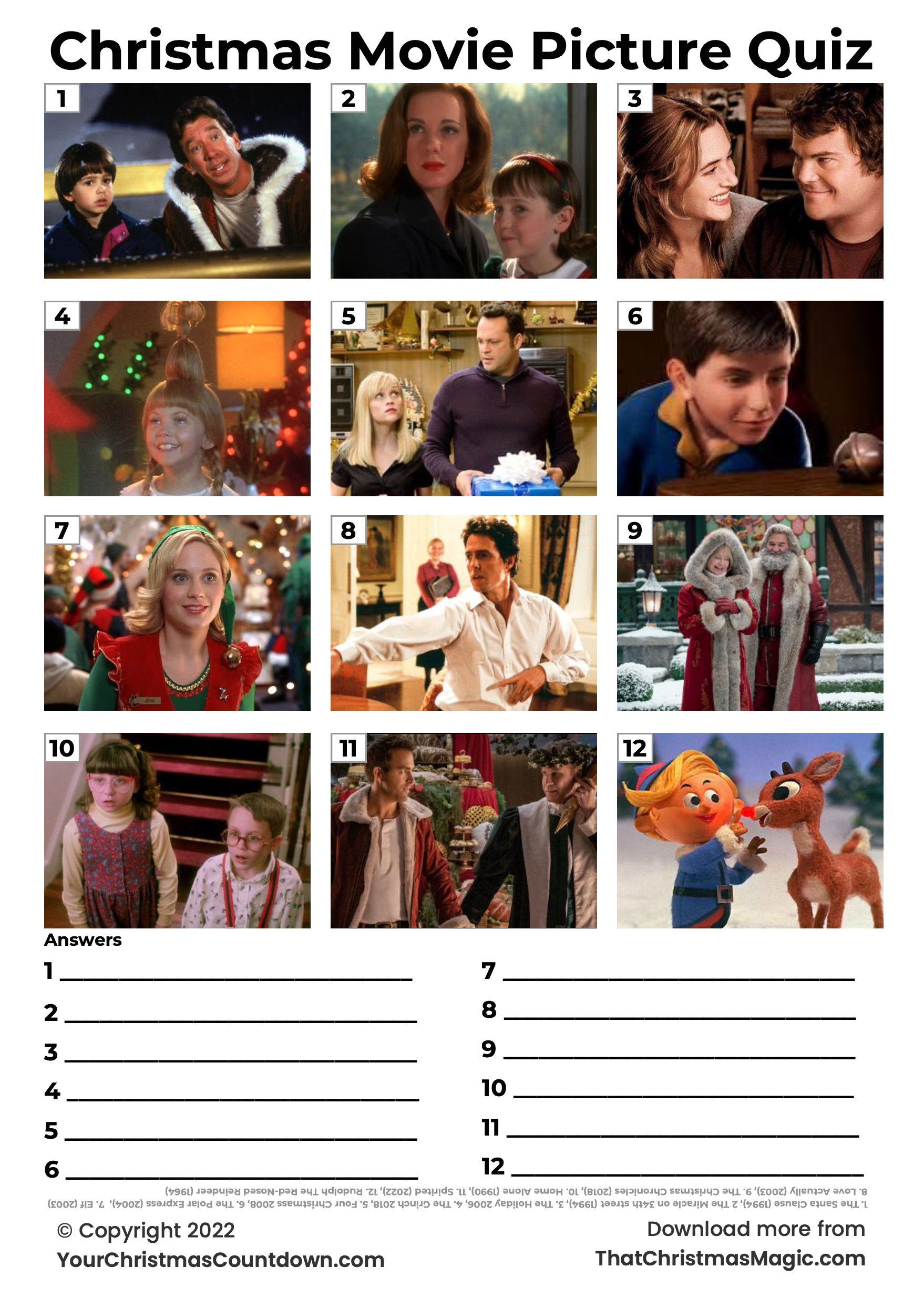 Movie Trivia Questions Guess The Christmas Movie Picture Quiz