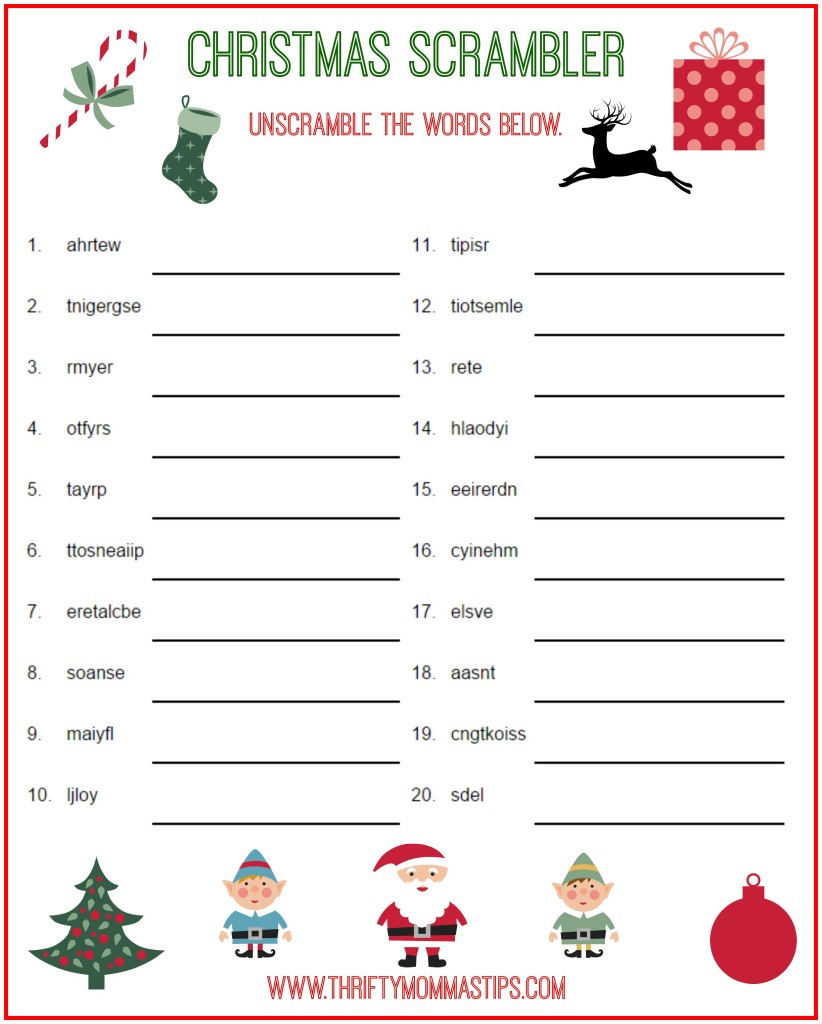 My Christmas Scrambler Answers Free Printable - Thrifty Mommas Tips My Christmas Scrambler Answers Free Printable - Thrifty Mommas Tips