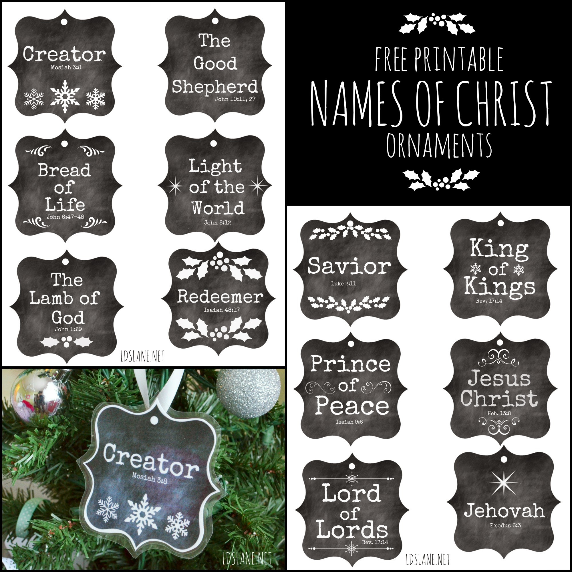 Names of Christ - free printable ornaments Names of Christ - free printable ornaments
