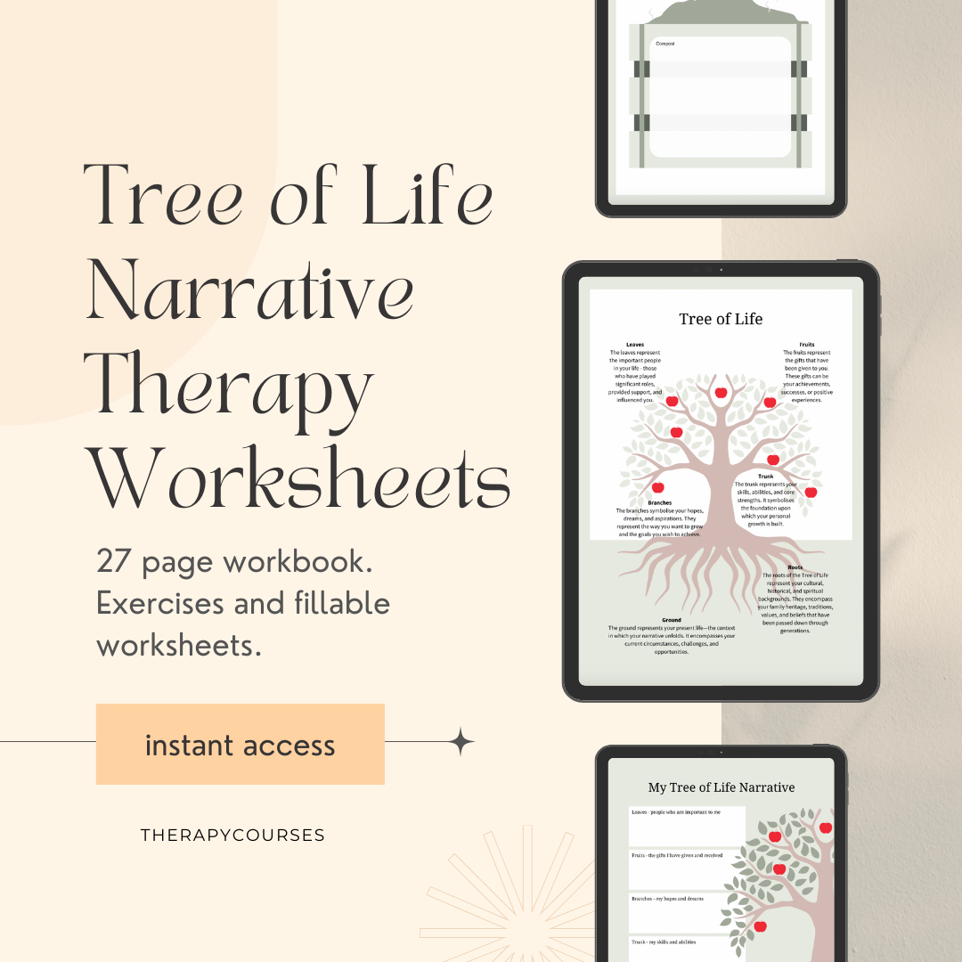 Narrative Therapy Worksheets - Introduction + Tree of Life PDF