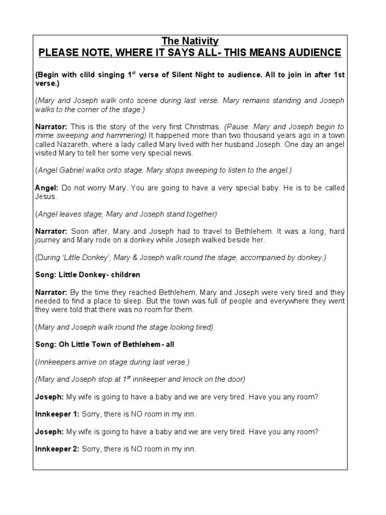 Nativity Play Script  PDF  Biblical Magi  Saint Joseph