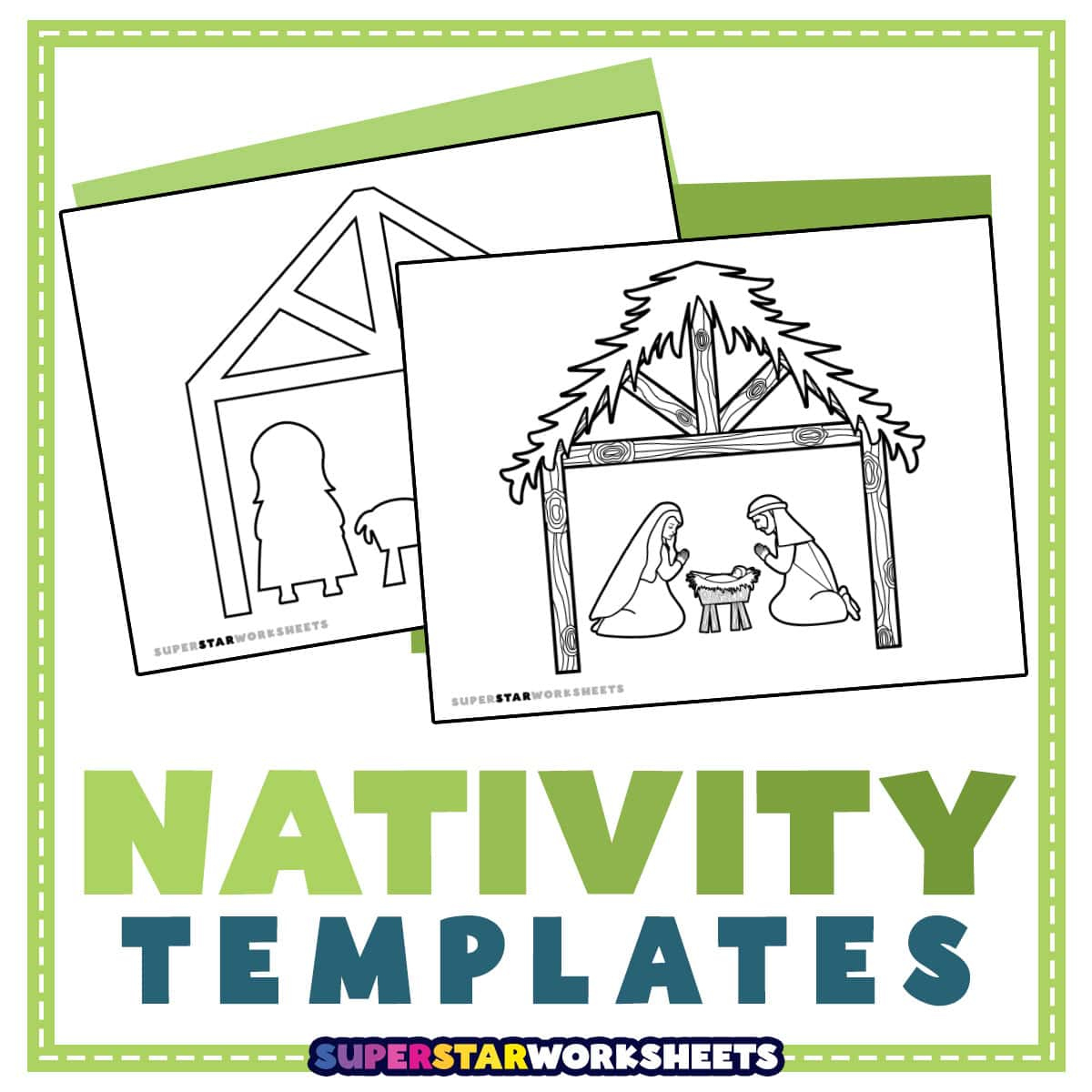 Nativity Template (Free Printables) - Superstar Worksheets