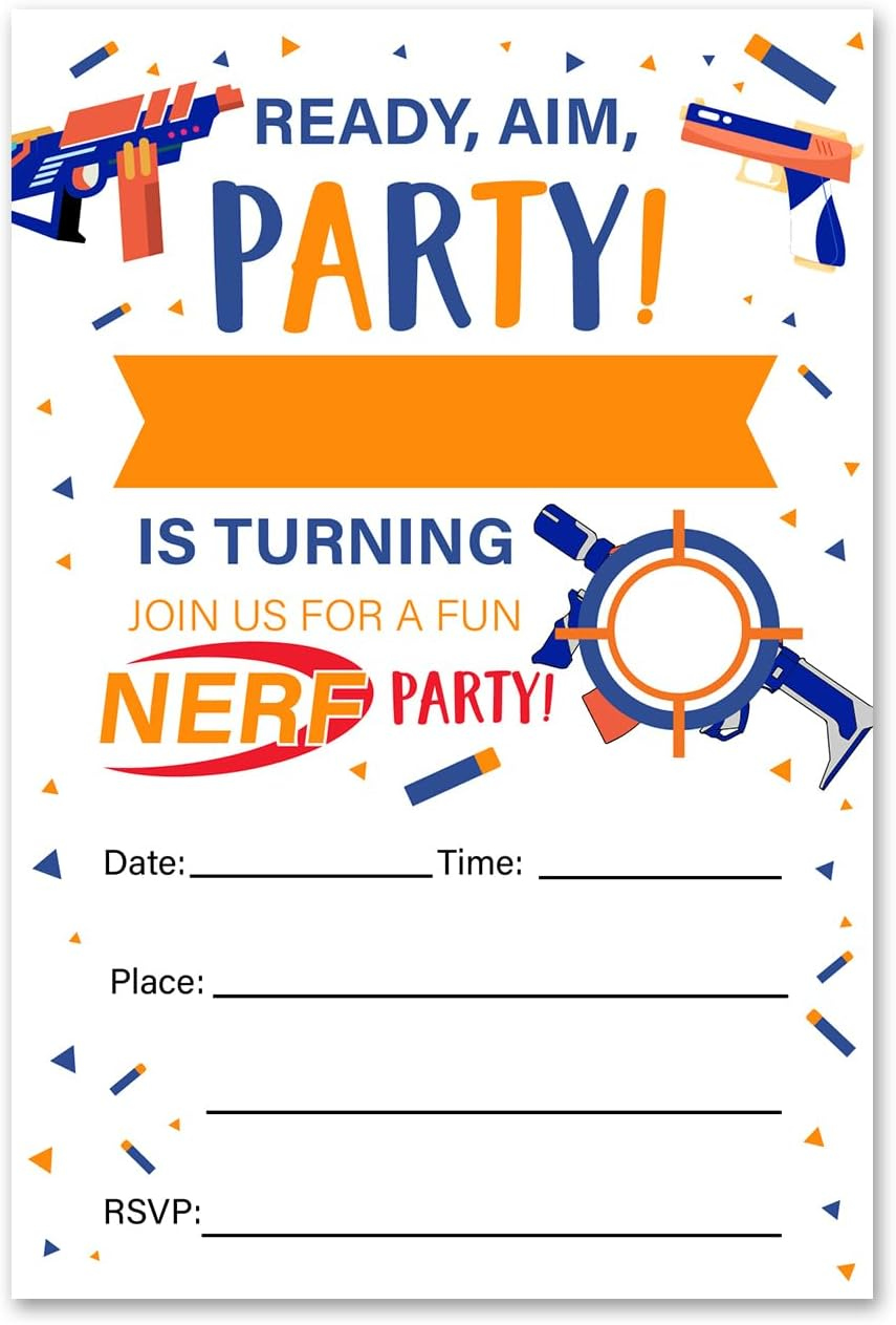 Nerf War Printable Invite, Nerf Birthday Invitation, Dart Gun Battle Nerf War Printable Invite, Nerf Birthday Invitation, Dart Gun Battle