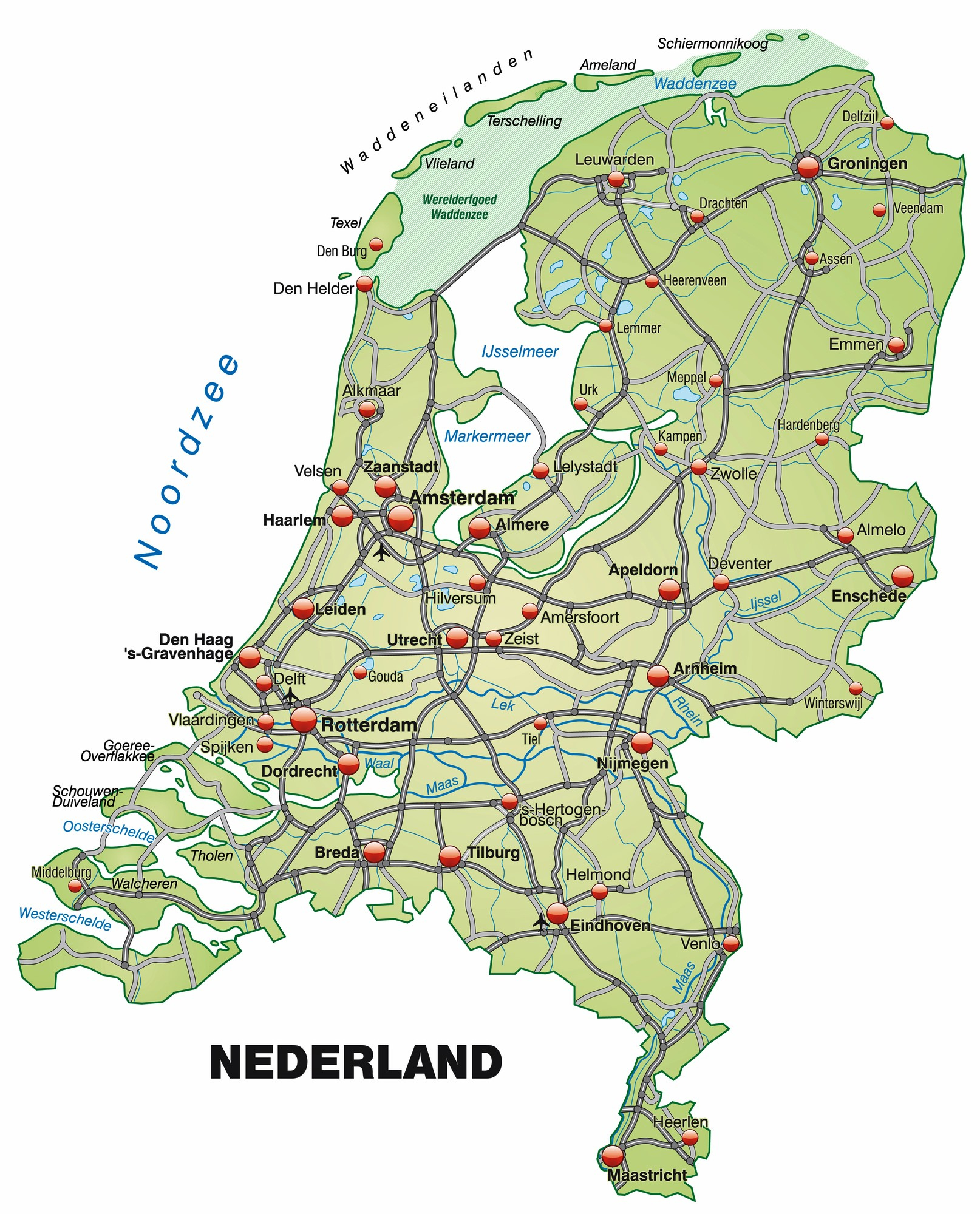 Netherlands Maps  Printable Maps of Netherlands for Download