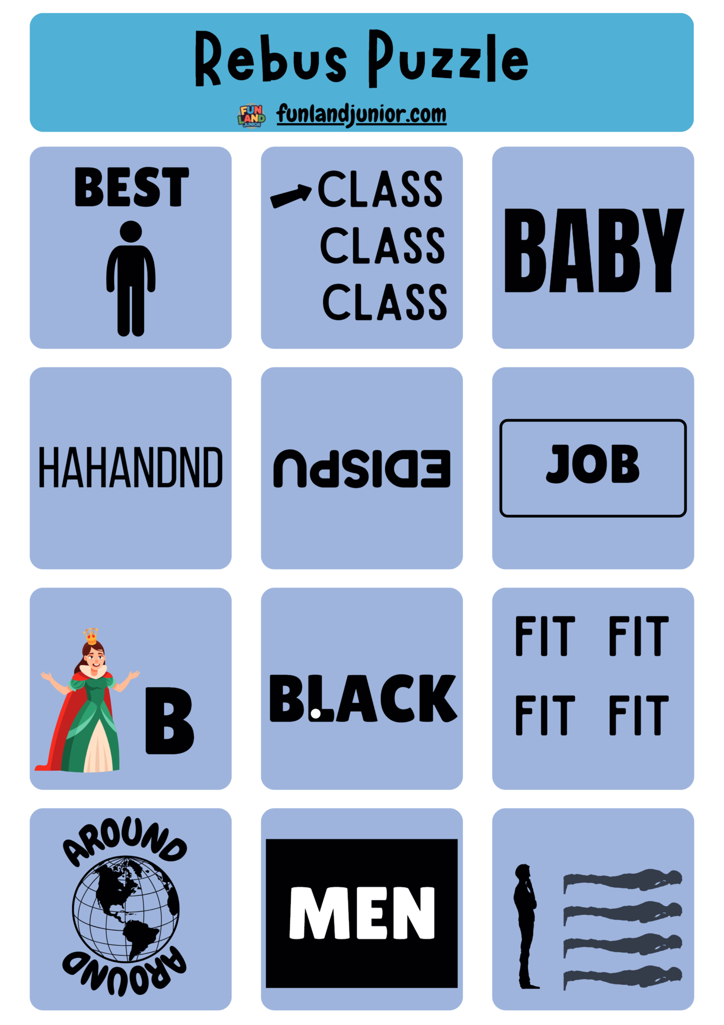 New] Rebus Puzzles for Kids – Free Printable!