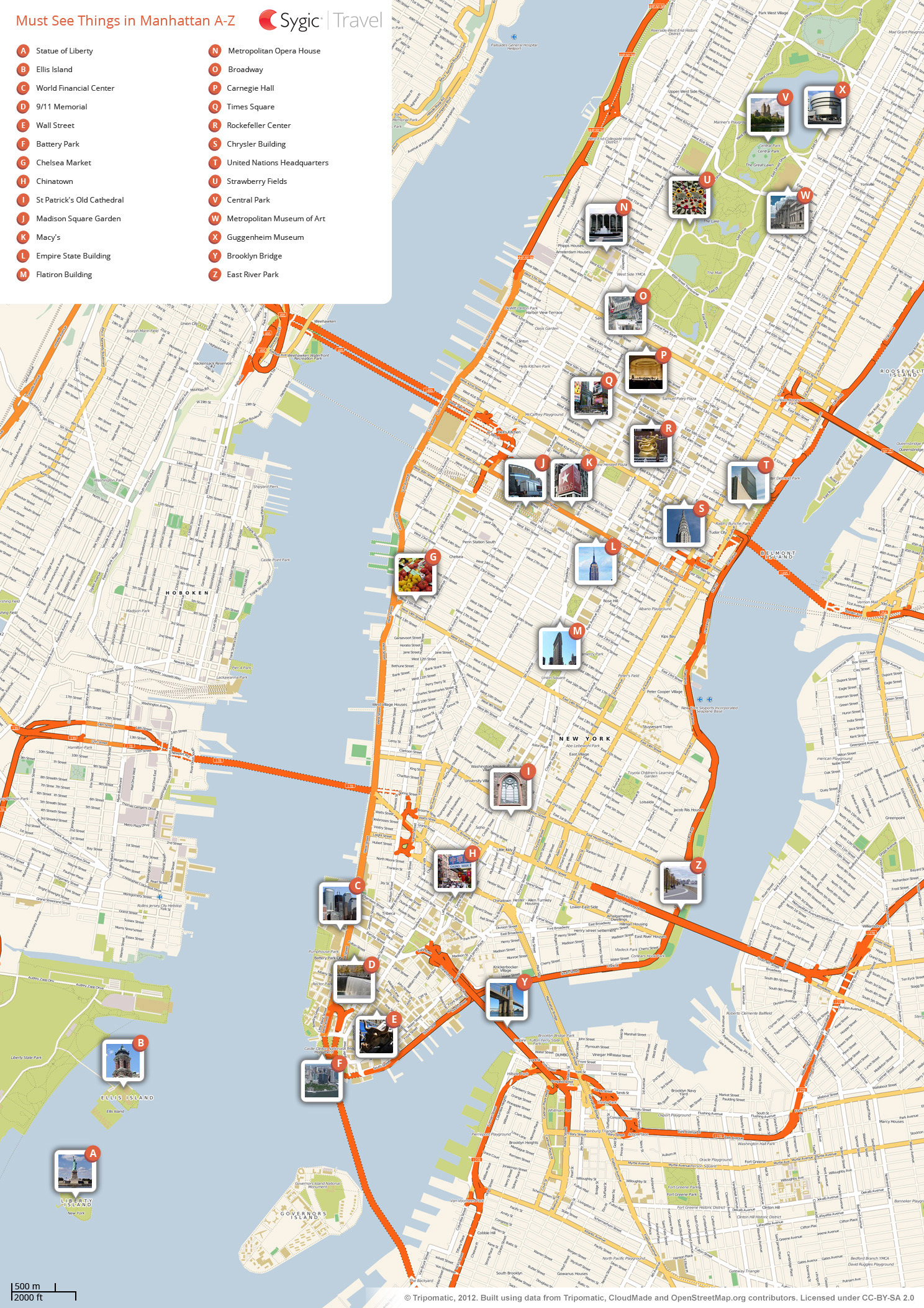 New York City Manhattan Printable Tourist Map  Tripomatic