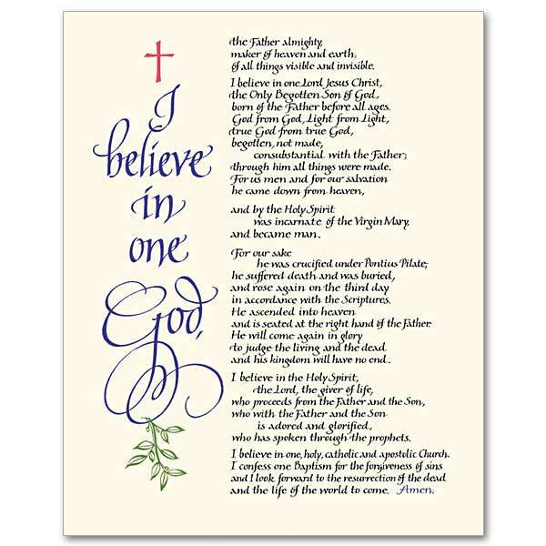 Nicene Creed Print Only Color Accents " x " Card Stock Nicene Creed Print Only Color Accents " x " Card Stock