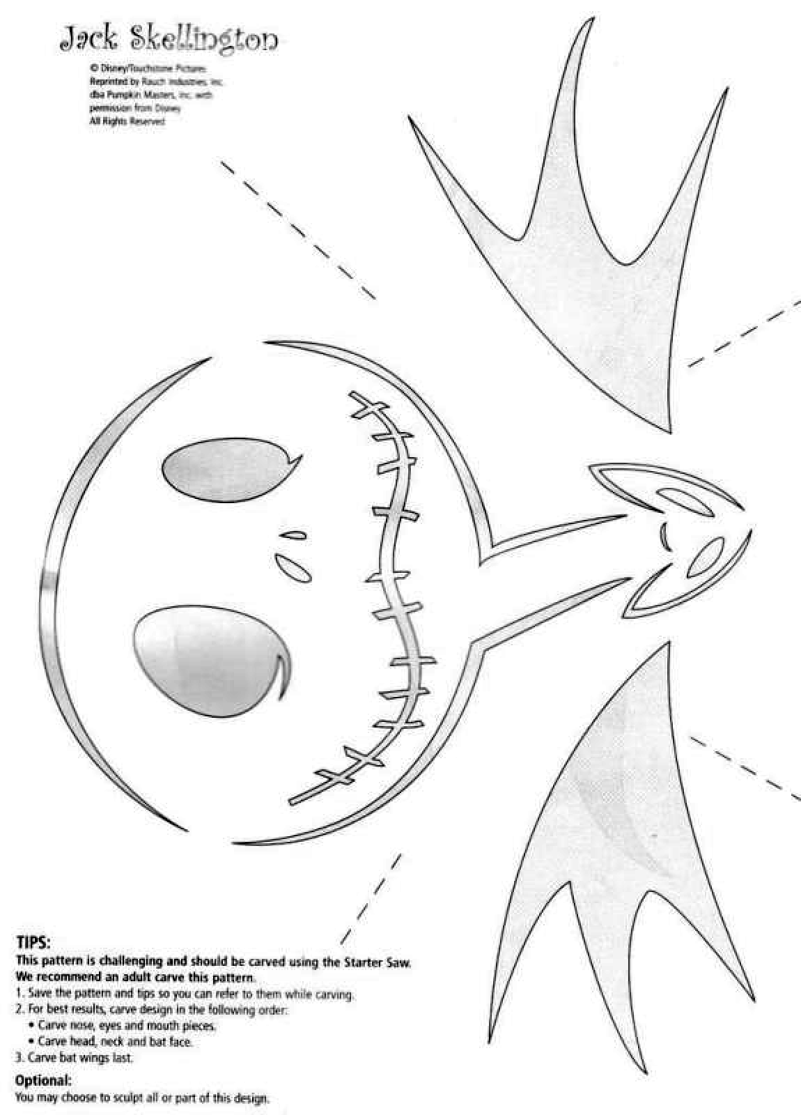 Nightmare Before Christmas: Jack Skellington (Pumpkin Stencil