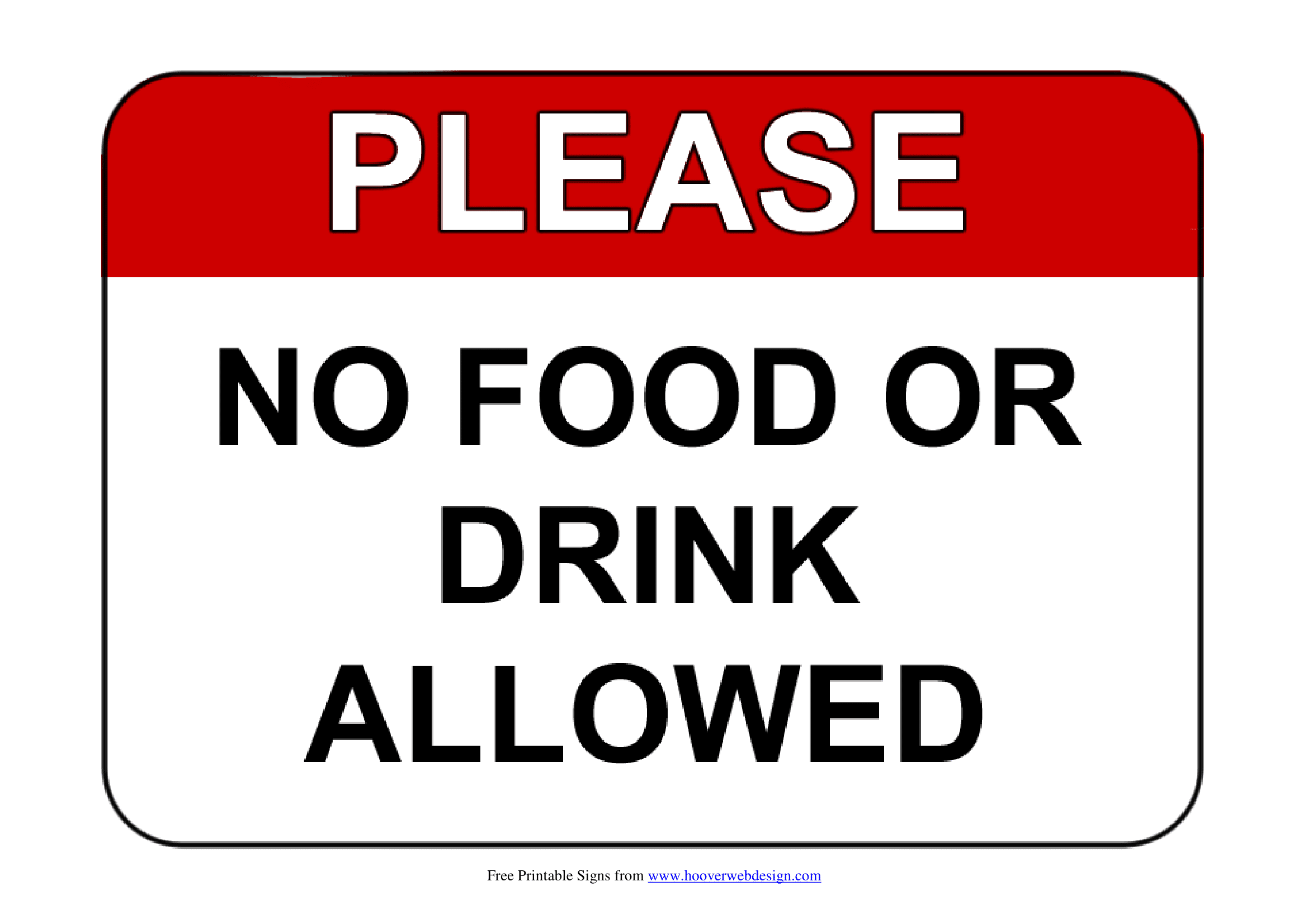 No Food Or Drink Signs  Poster Template