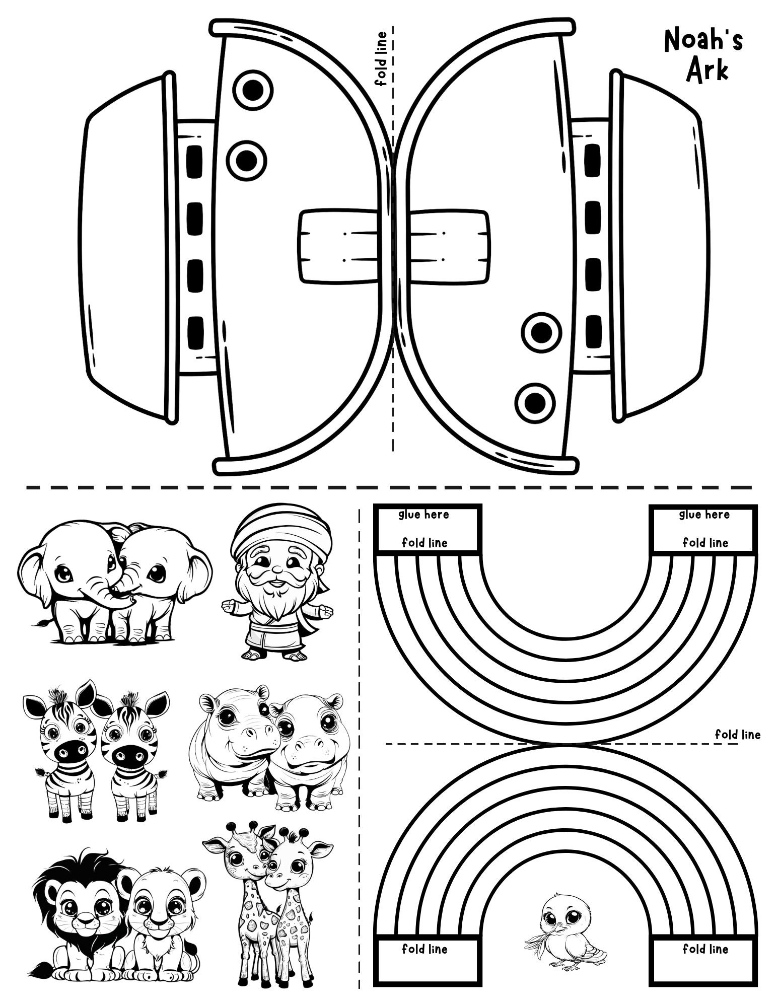 Noahs Arche Craft Printable - Biblische Geschichte Aktivität mit