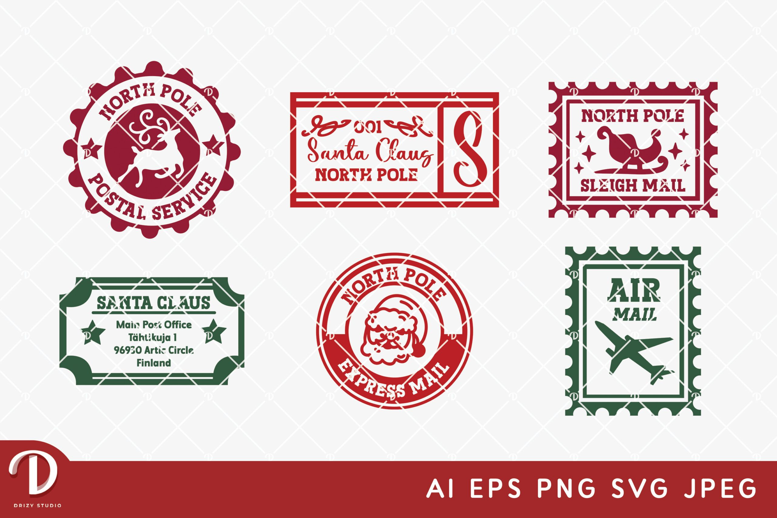 North Pole Express - Christmas Stamp SVG - Drizy Studio