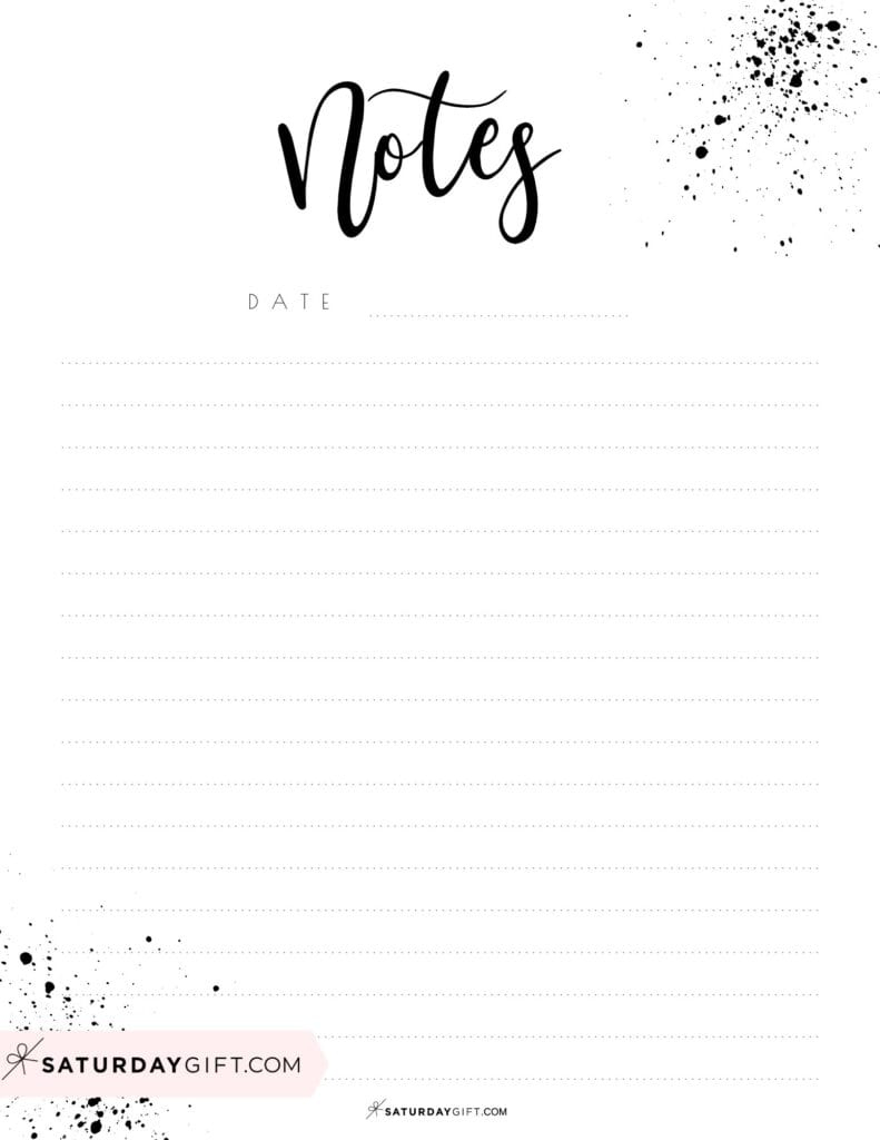 Note Pages - Cute & Free Printable Note Paper Templates Note Pages - Cute & Free Printable Note Paper Templates