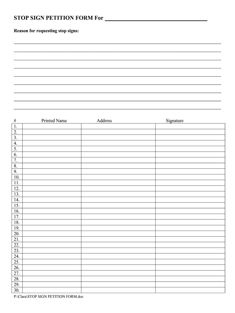 NV Stop Sign Petition Form - Fill Online, Printable, Fillable NV Stop Sign Petition Form - Fill Online, Printable, Fillable