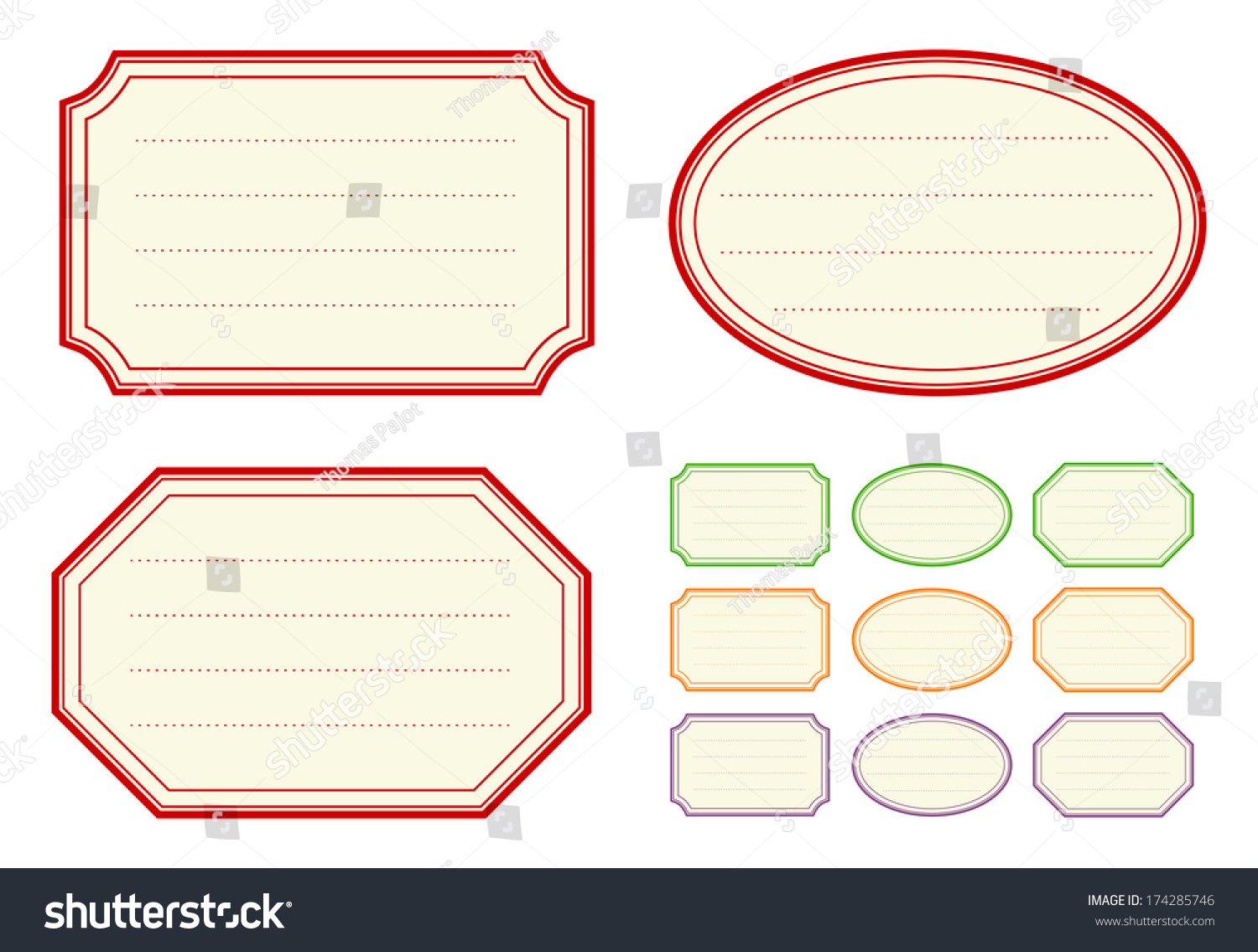 Old Fashioned Jam Label Templates Stock Vector (Royalty Free