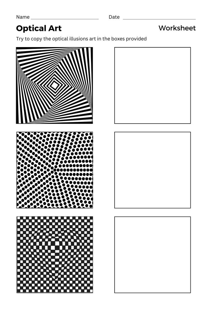 Op Art Worksheets -  Free PDF Printables  Printablee