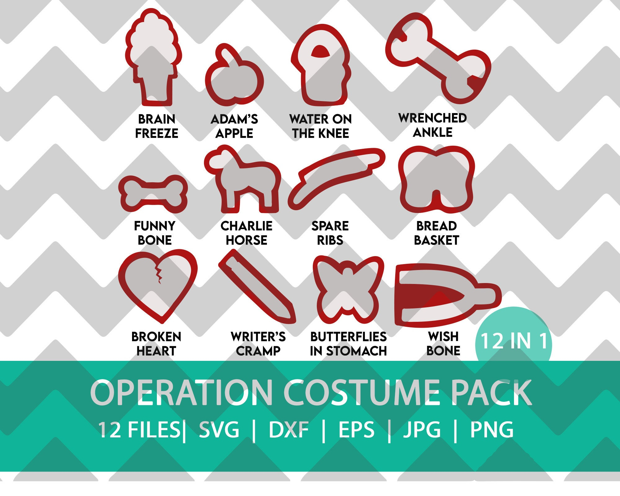 Operation Pieces Template - Etsy