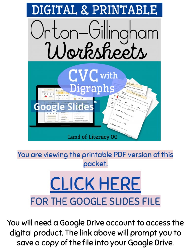 Orton Gillingham Decodable Worksheets  PDF  Communication