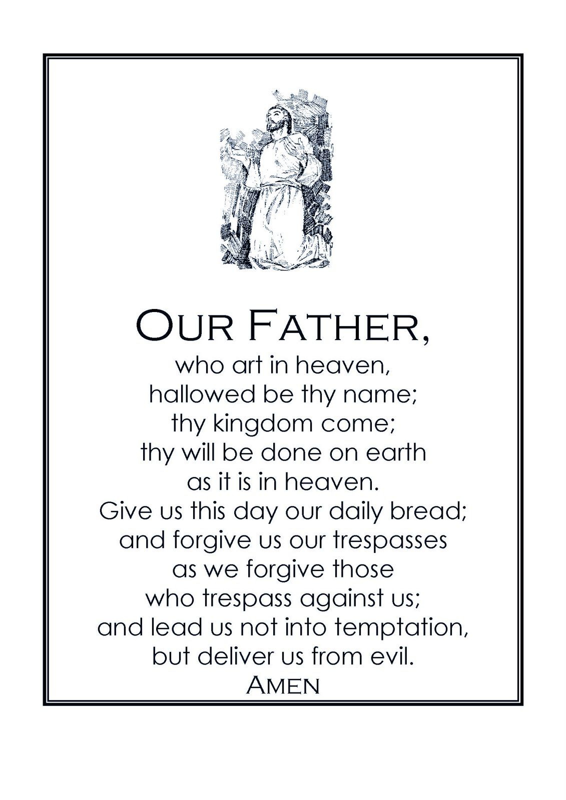 Our Father Prayer Catholic Printable - Printable Party Favors