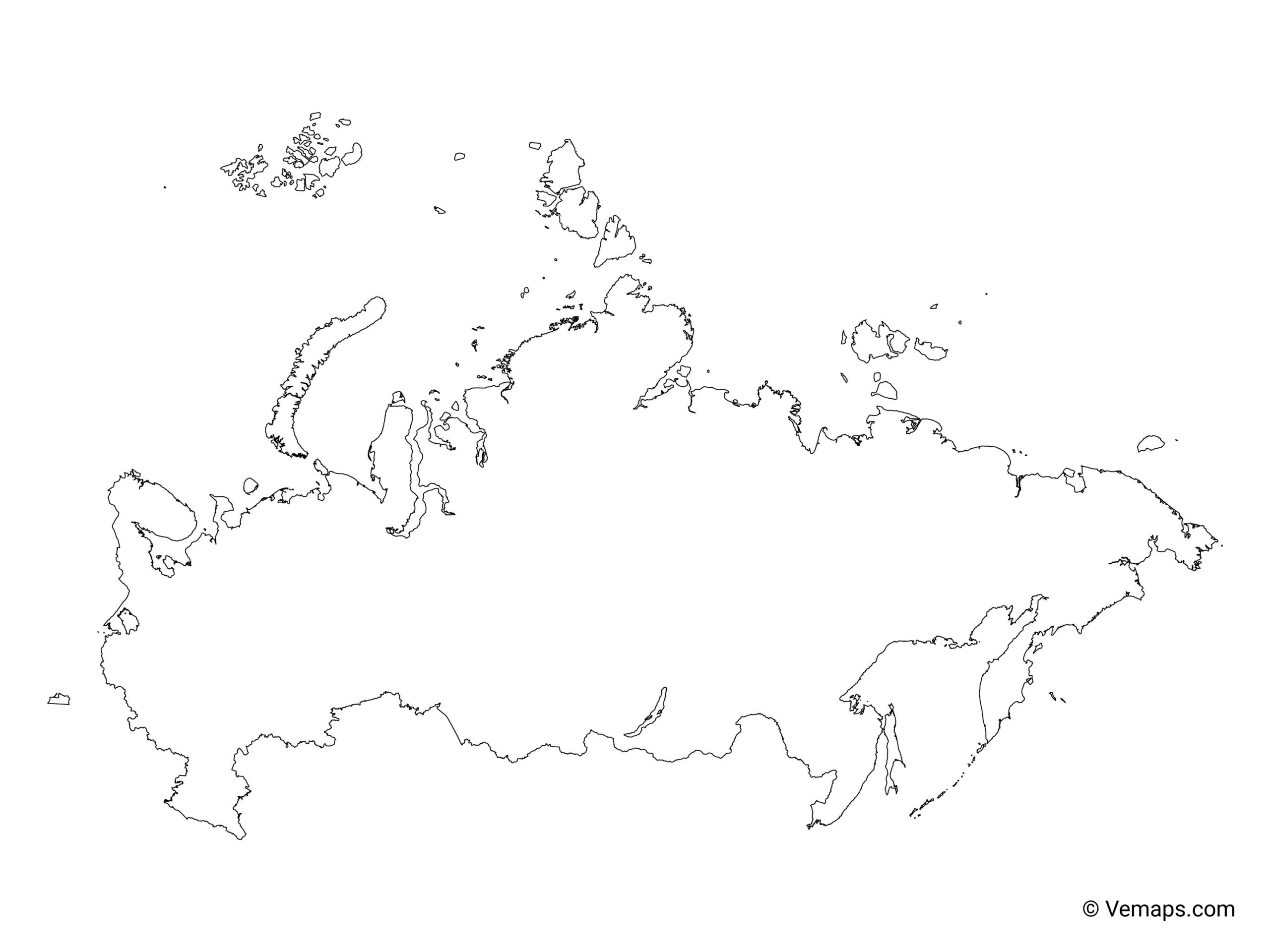 Outline Map of Russia (Moscovia) Free Vector Maps Outline Map of Russia (Moscovia) Free Vector Maps