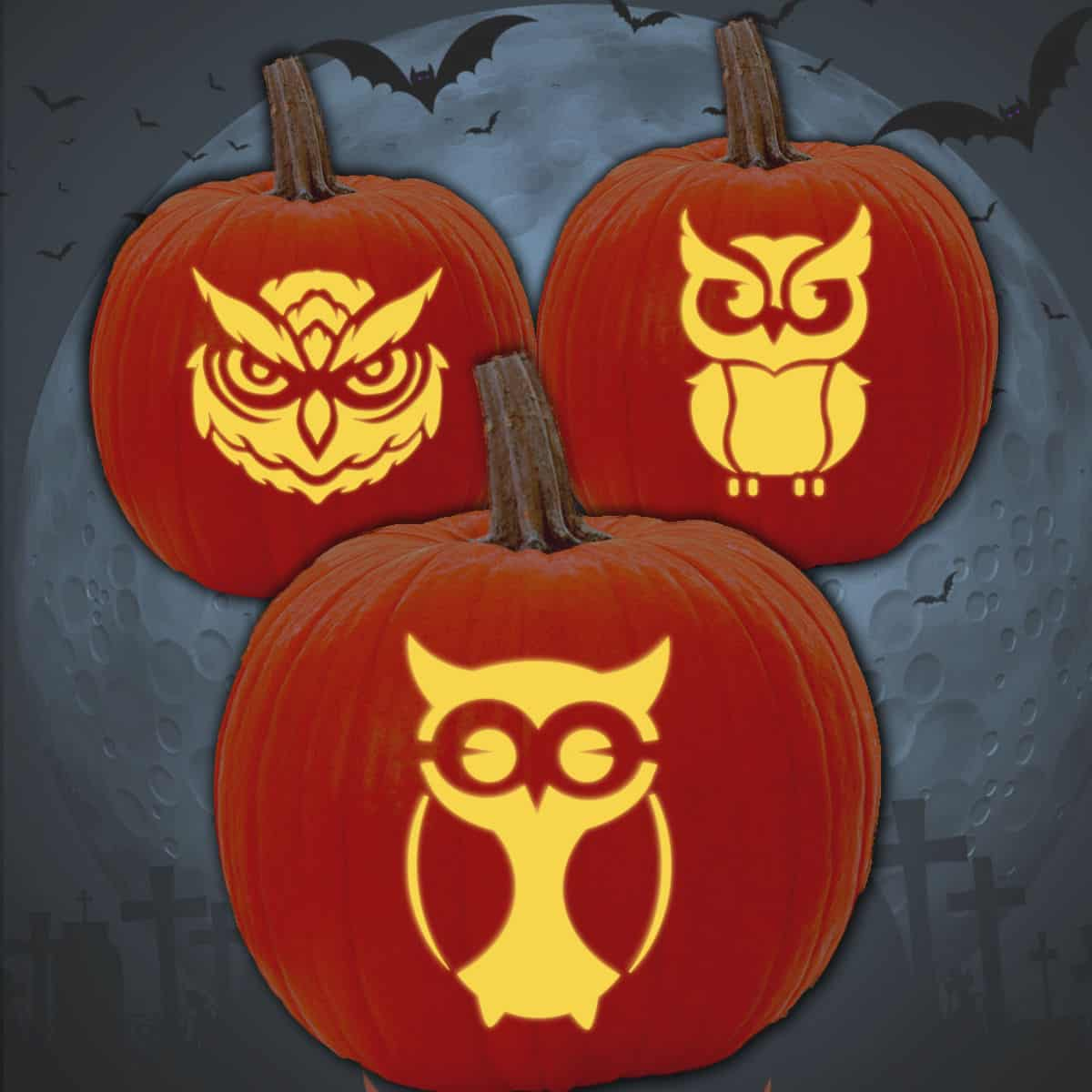 Owl Pumpkin Carving Patterns (Free Stencils) - Artsy Pretty Plants