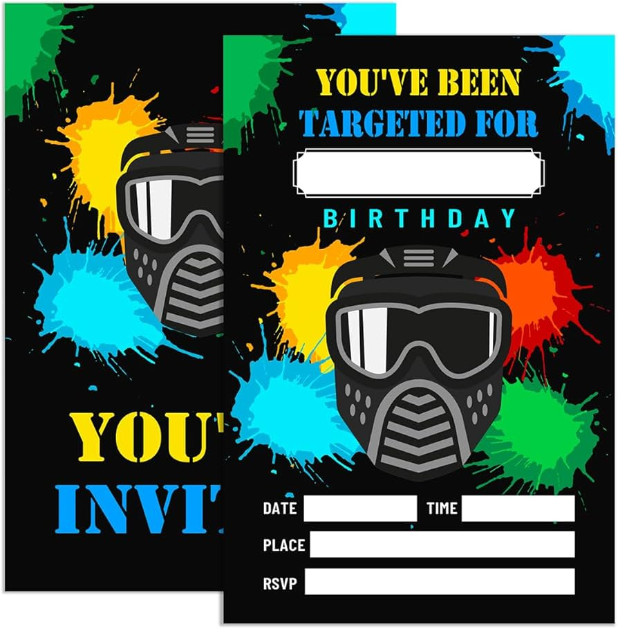 Paintball Birthday Invitations Free Printable Paintball Pty