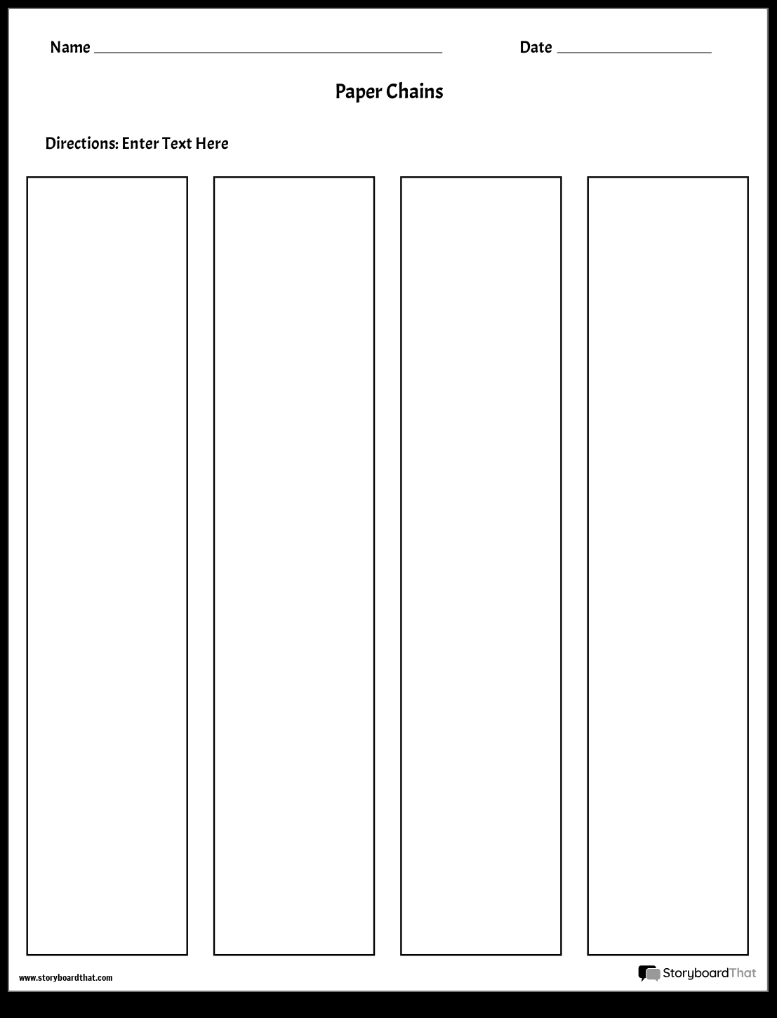 Paper Chains Template Storyboard by worksheet-templates