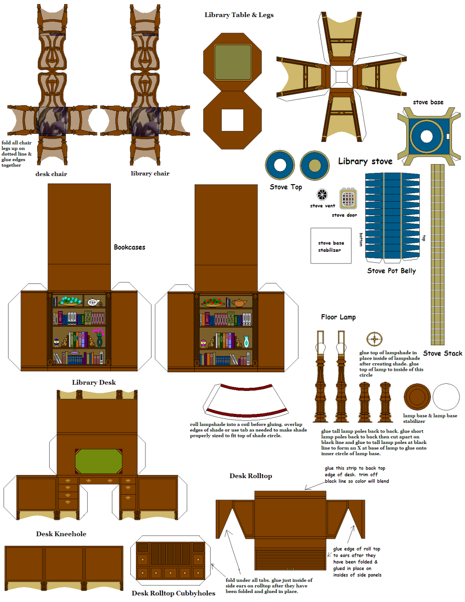 Paper Dollhouse Furniture Plans Desk Printable Miniature Furniture Paper Dollhouse Furniture Plans Desk Printable Miniature Furniture