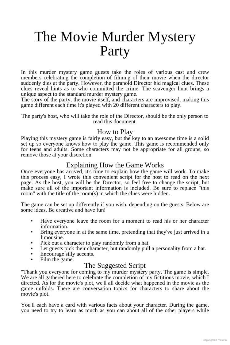 PARTY MURDER MYSTERY