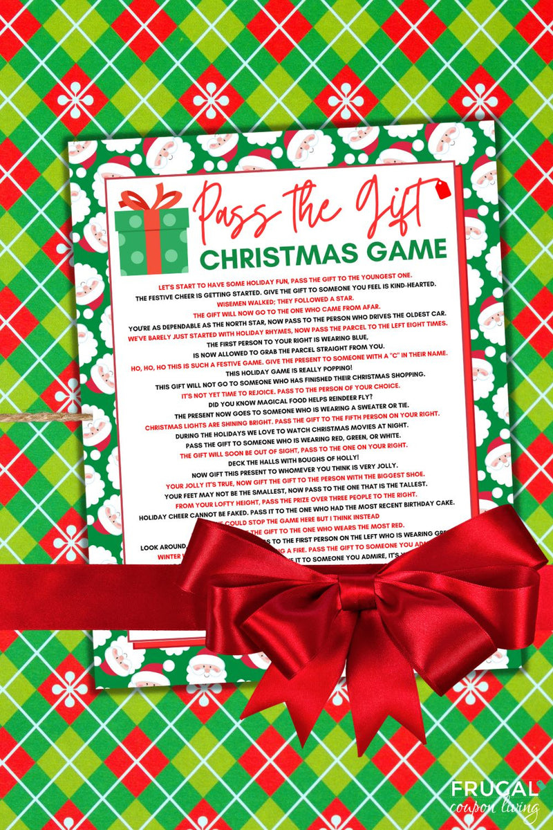 Pass the Parcel Christmas Game for Kids or Adults - Print Today