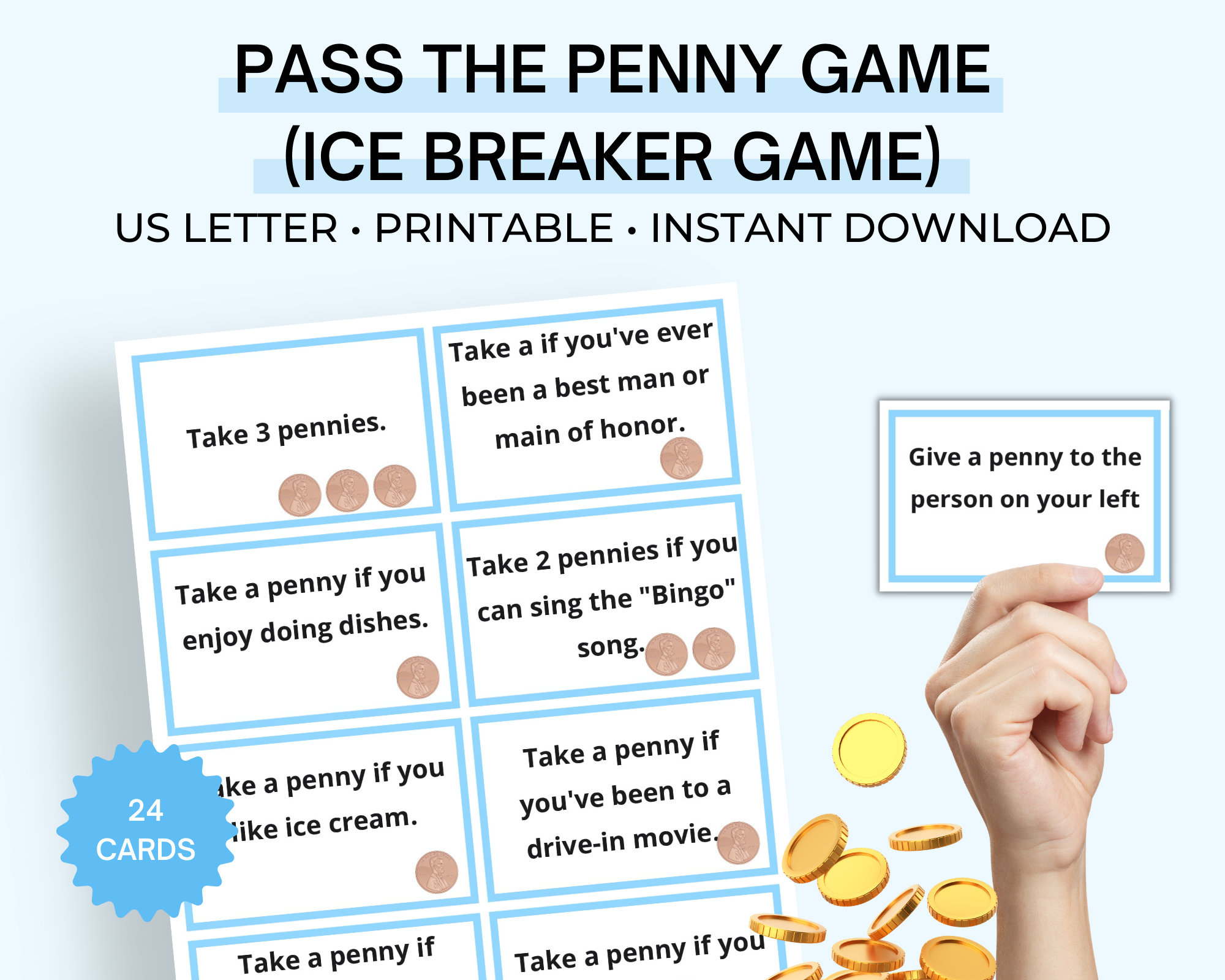 Pass the Penny Game, Elderly Game, Dementia Games, Ice Breaker