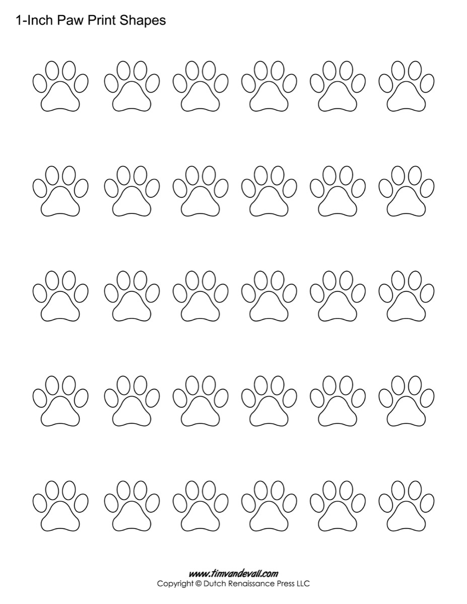 Paw Print Template Shapes  Blank Printable Shapes