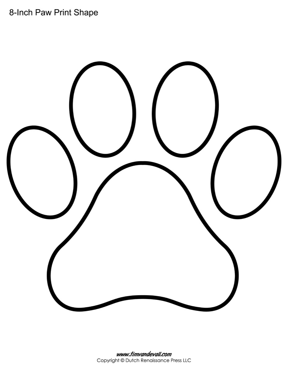 Paw Print Template Shapes  Blank Printable Shapes