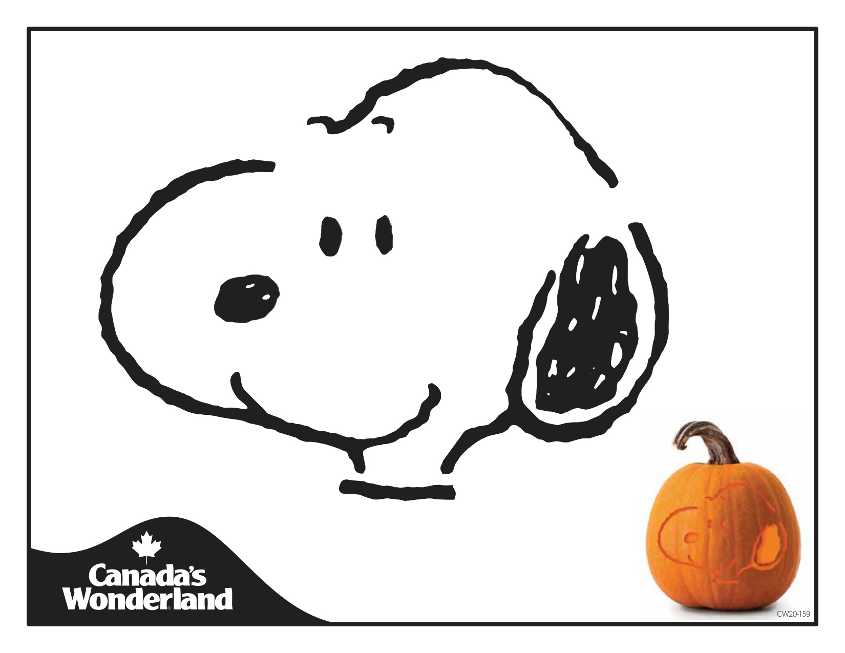 Peanuts/Charlie Brown: Snoopy (Free Pumpkin Stencil - Pumpkin