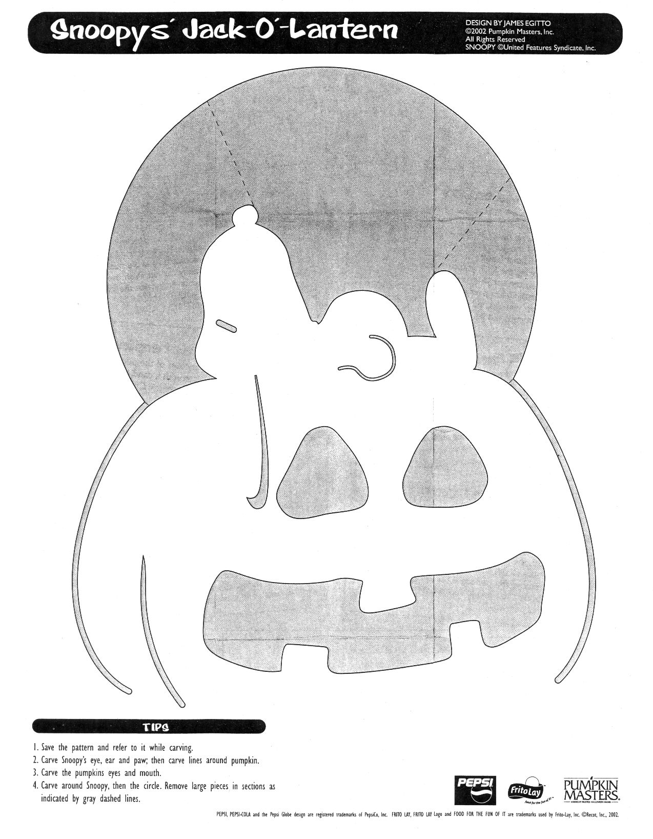 Peanuts/Charlie Brown: Snoopy (Pumpkin Stencil - Pumpkin Pattern