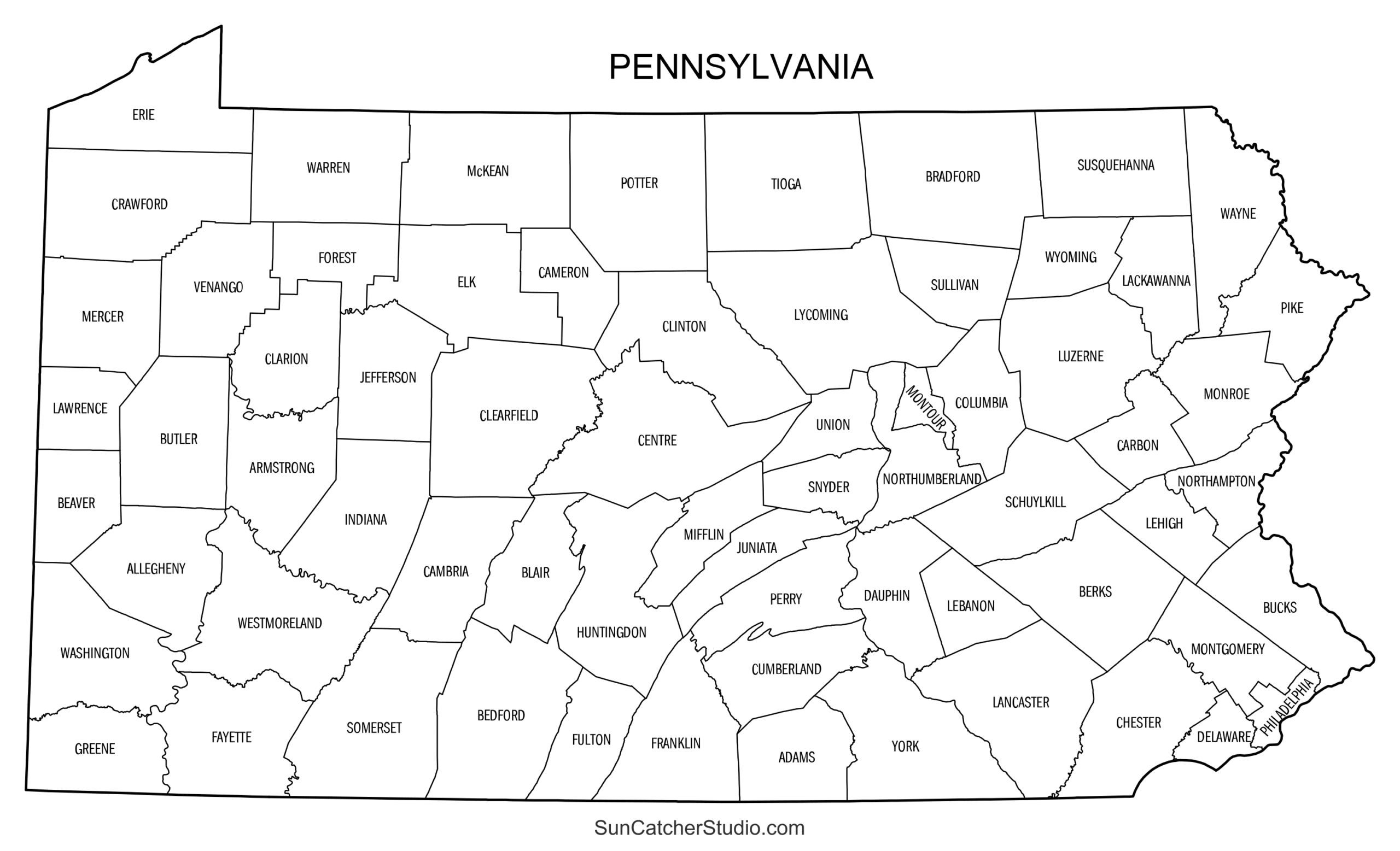 Pennsylvania County Map (Printable State Map with County Lines Pennsylvania County Map (Printable State Map with County Lines