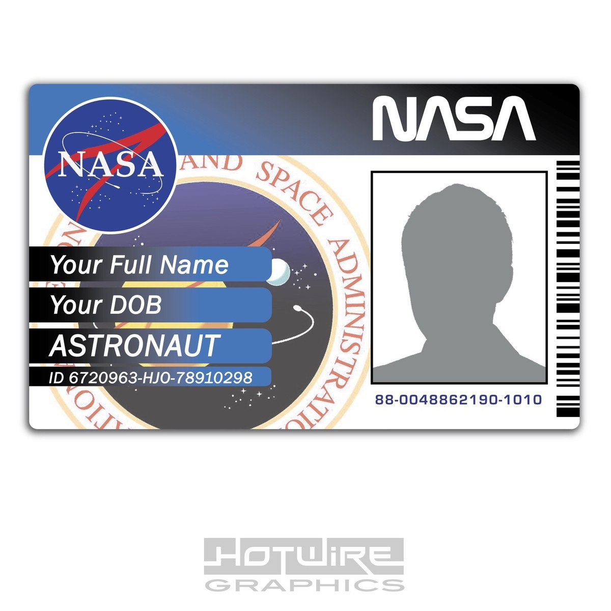 Personalized Gift Idea Nasa Id Card Template Free Printable